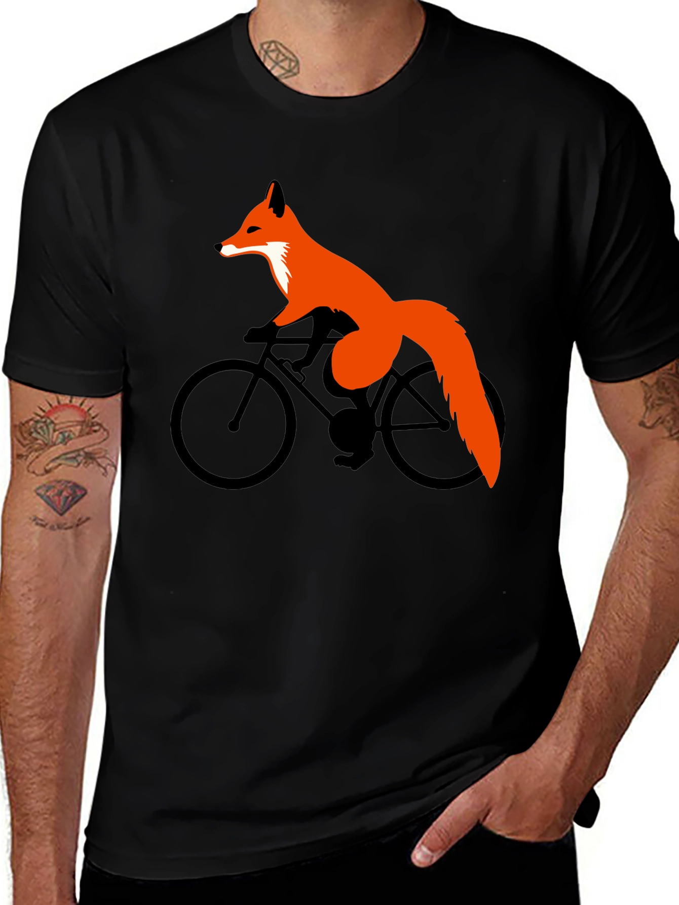 Variant 27 of Fox on Bike Graphic Tee - Unisex Soft Cotton Blend Shirt