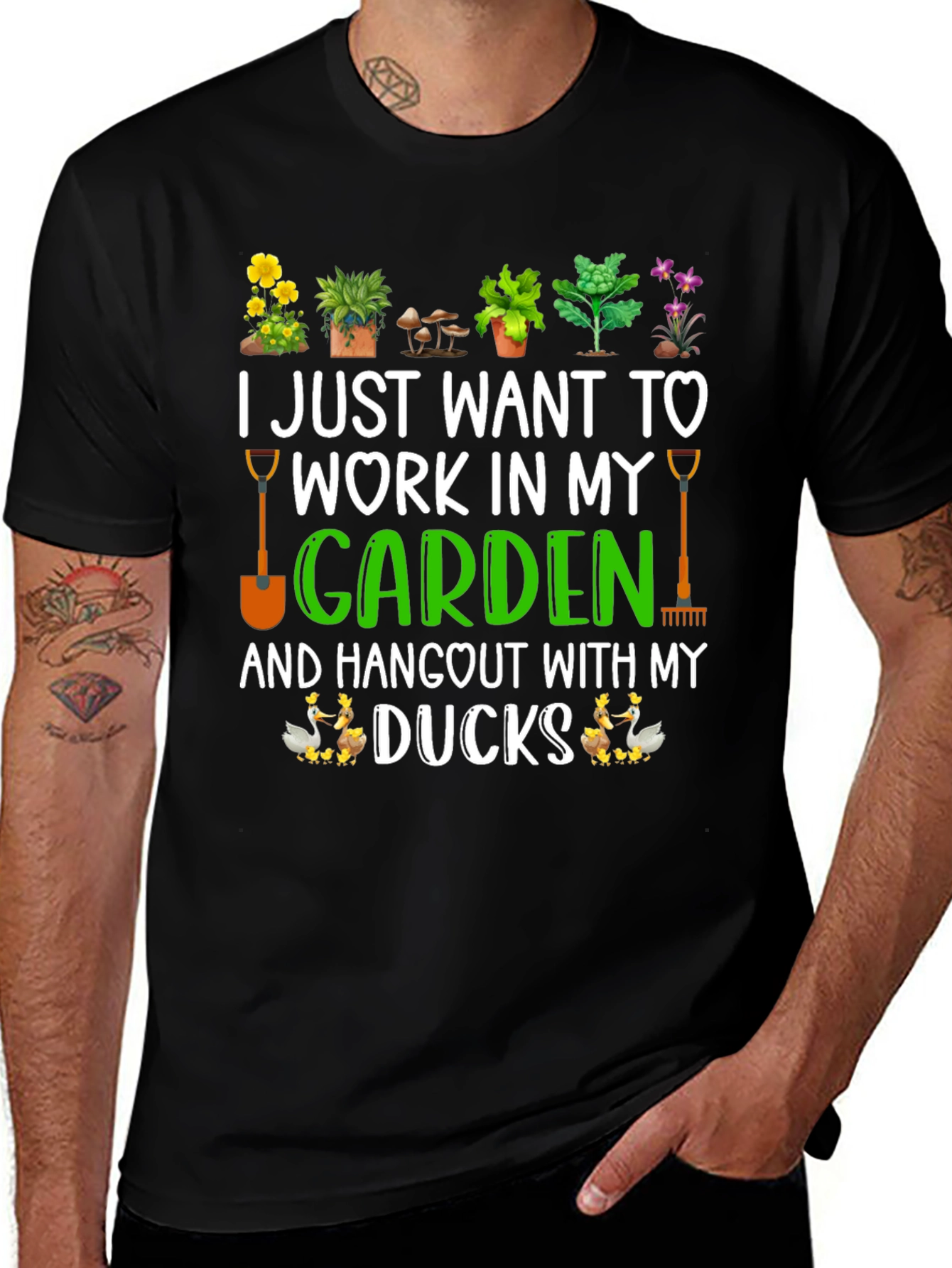 Variant 3 of Gardening & Ducks T-Shirt: Work In My Garden!