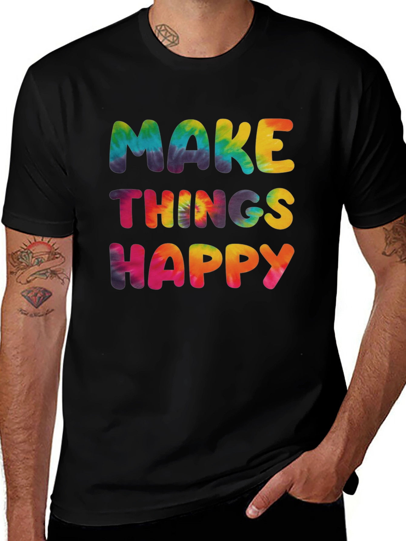 Variant 8 of Make Things Happy Tie Dye Graphic Tee