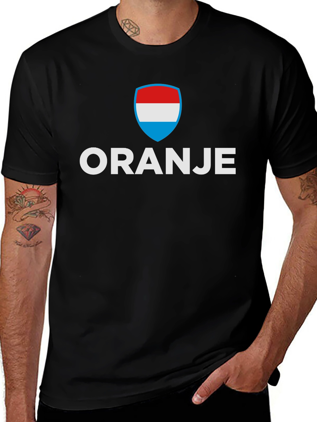 Variant 25 of Oranje Flag Shield Graphic T-Shirt - Casual Wear