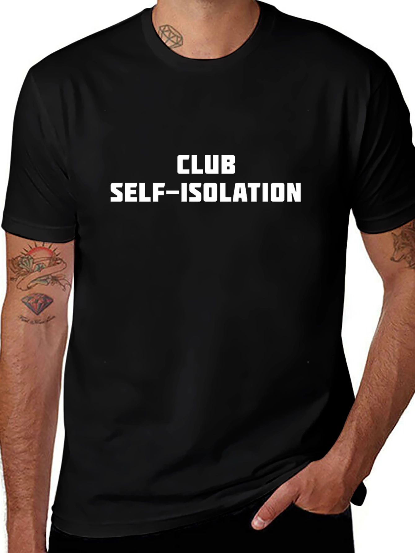 Variant 30 of Club Self-Isolation Black T-Shirt