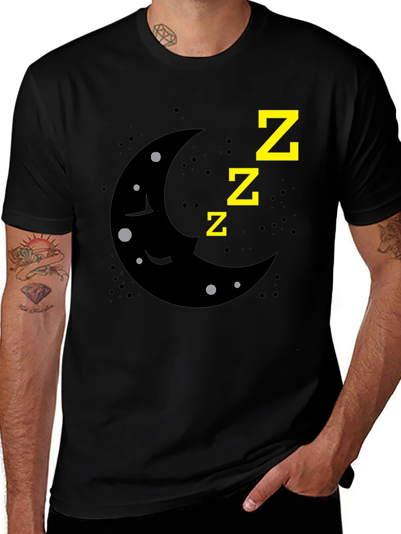 Variant 16 of Sleepy Moon Graphic Tee - Soft Cotton Comfort