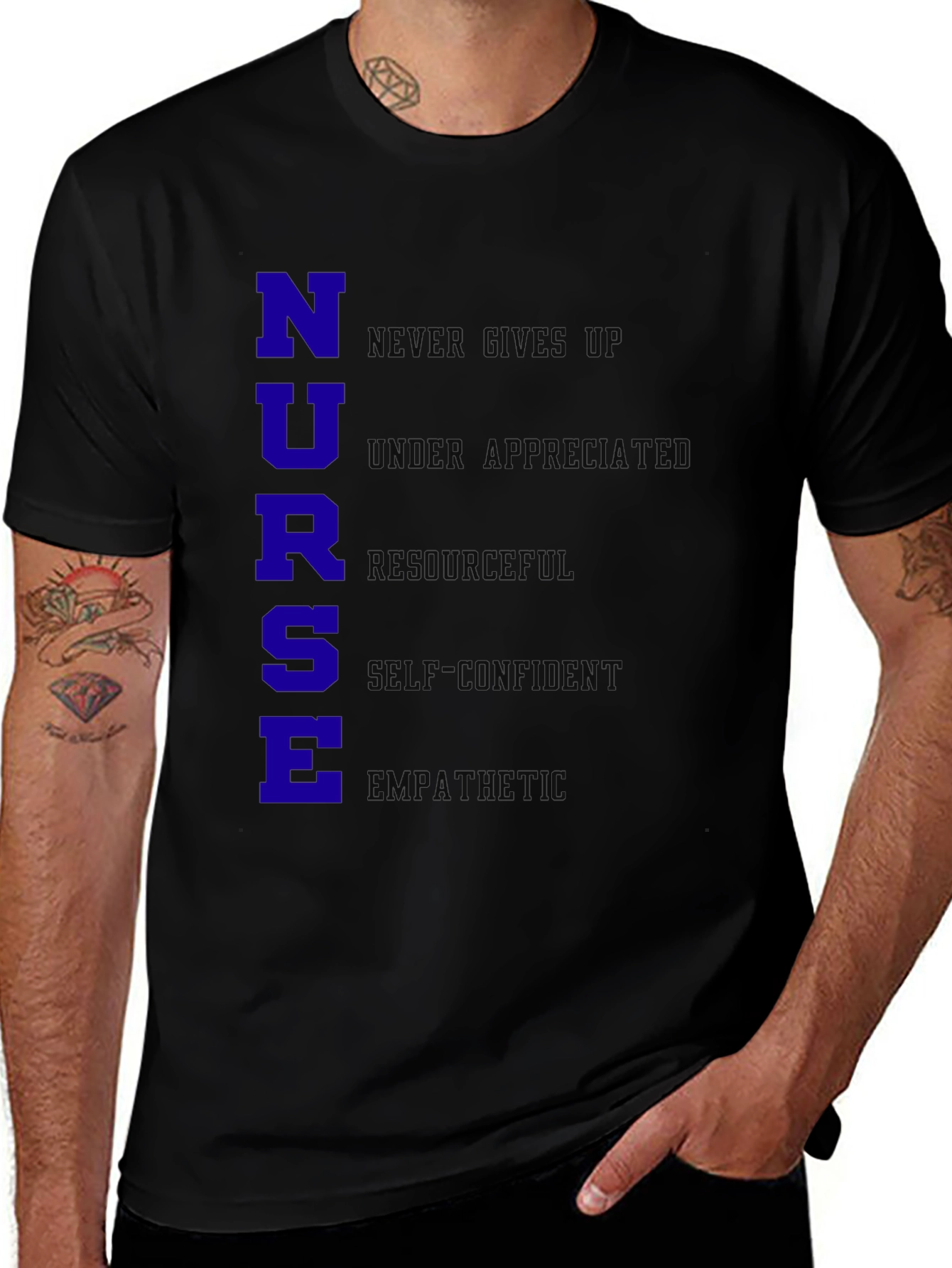 Variant 10 of Nurse Qualities T-Shirt - Black Cotton Blend