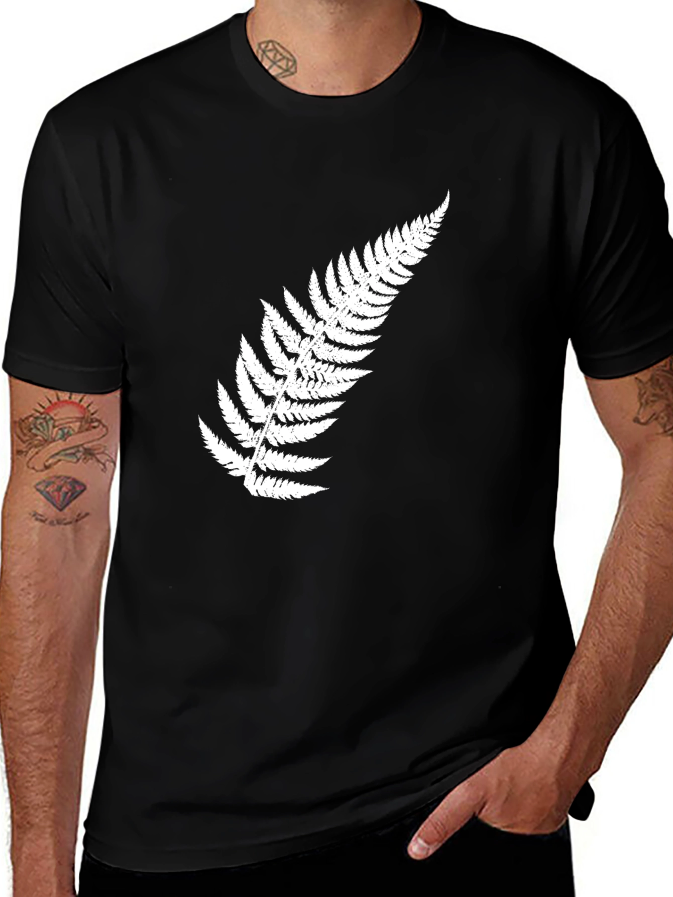 Variant 3 of Fern Print Black T-Shirt