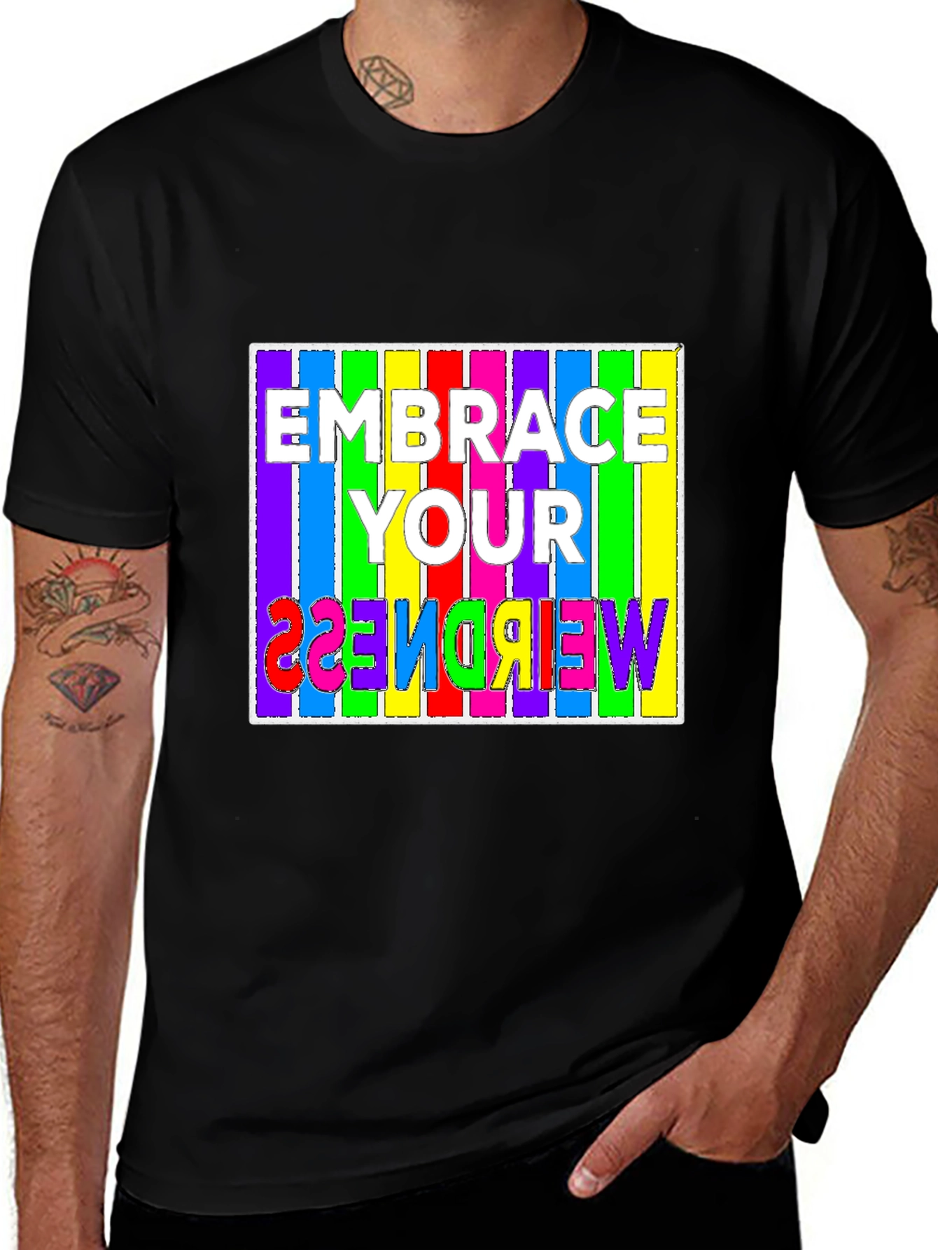 Variant 4 of Embrace Your Weirdness Graphic Tee - Unisex Black T-Shirt