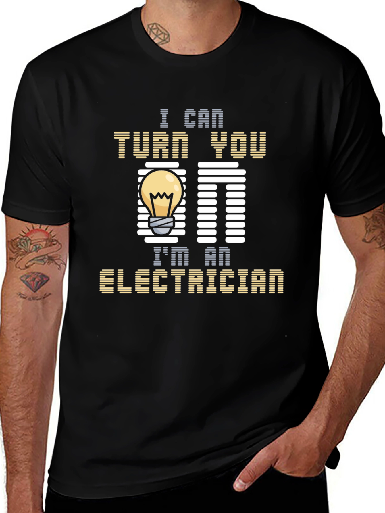 Variant 23 of Electrician Humor T-Shirt - I Can Turn You On