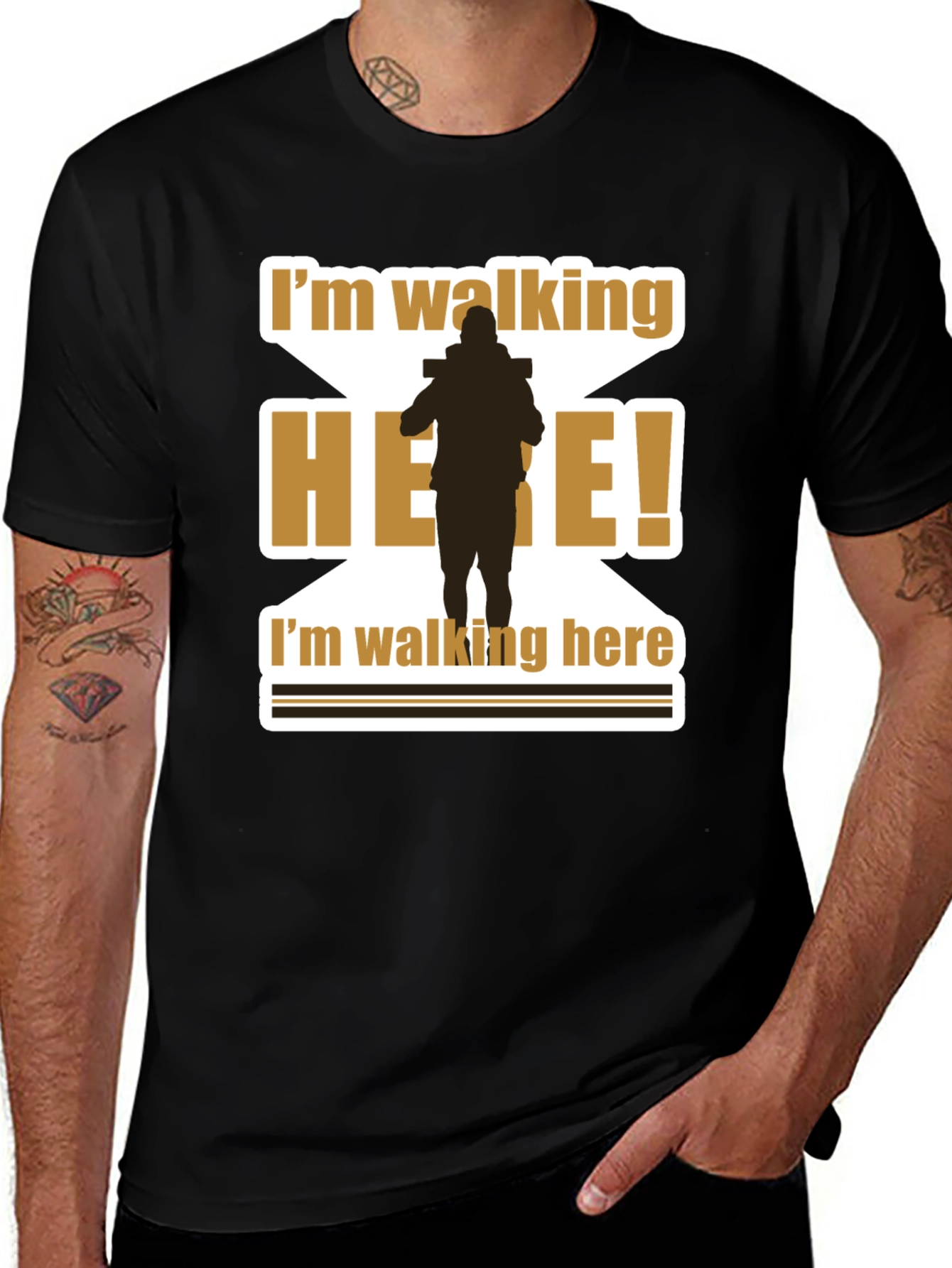 Variant 28 of I'm Walking Here T-Shirt Funny Movie Quote