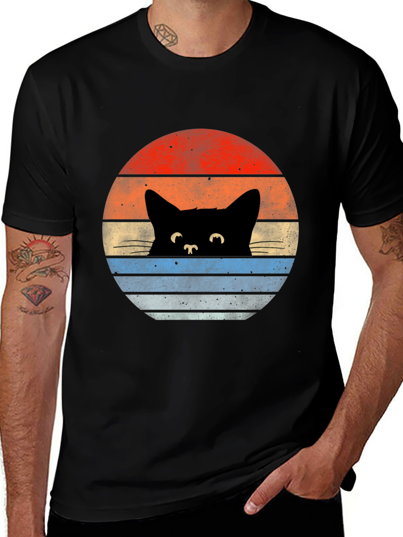 Variant 22 of Retro Cat Sunset T-Shirt