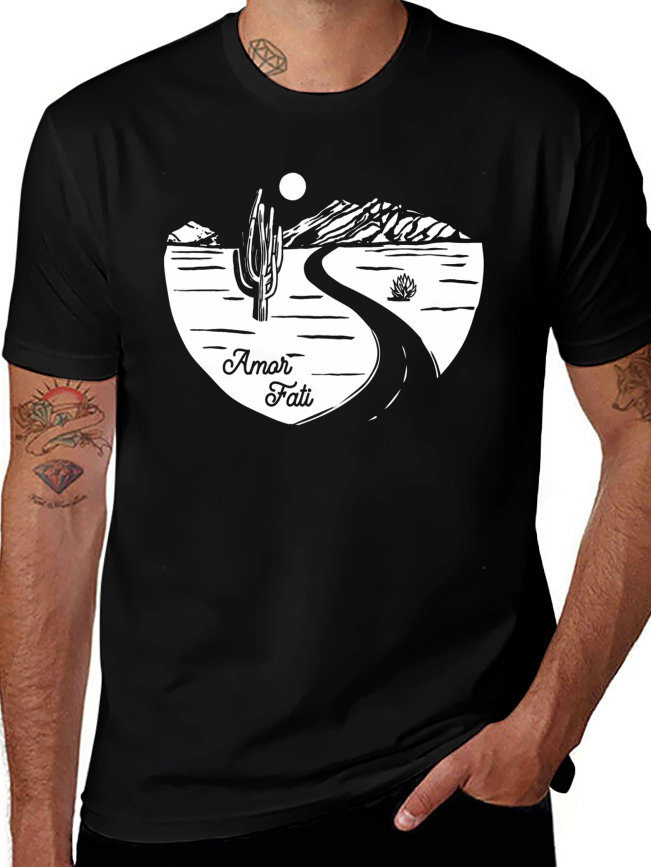 Variant 26 of Amor Fati Desert Road Black T-Shirt