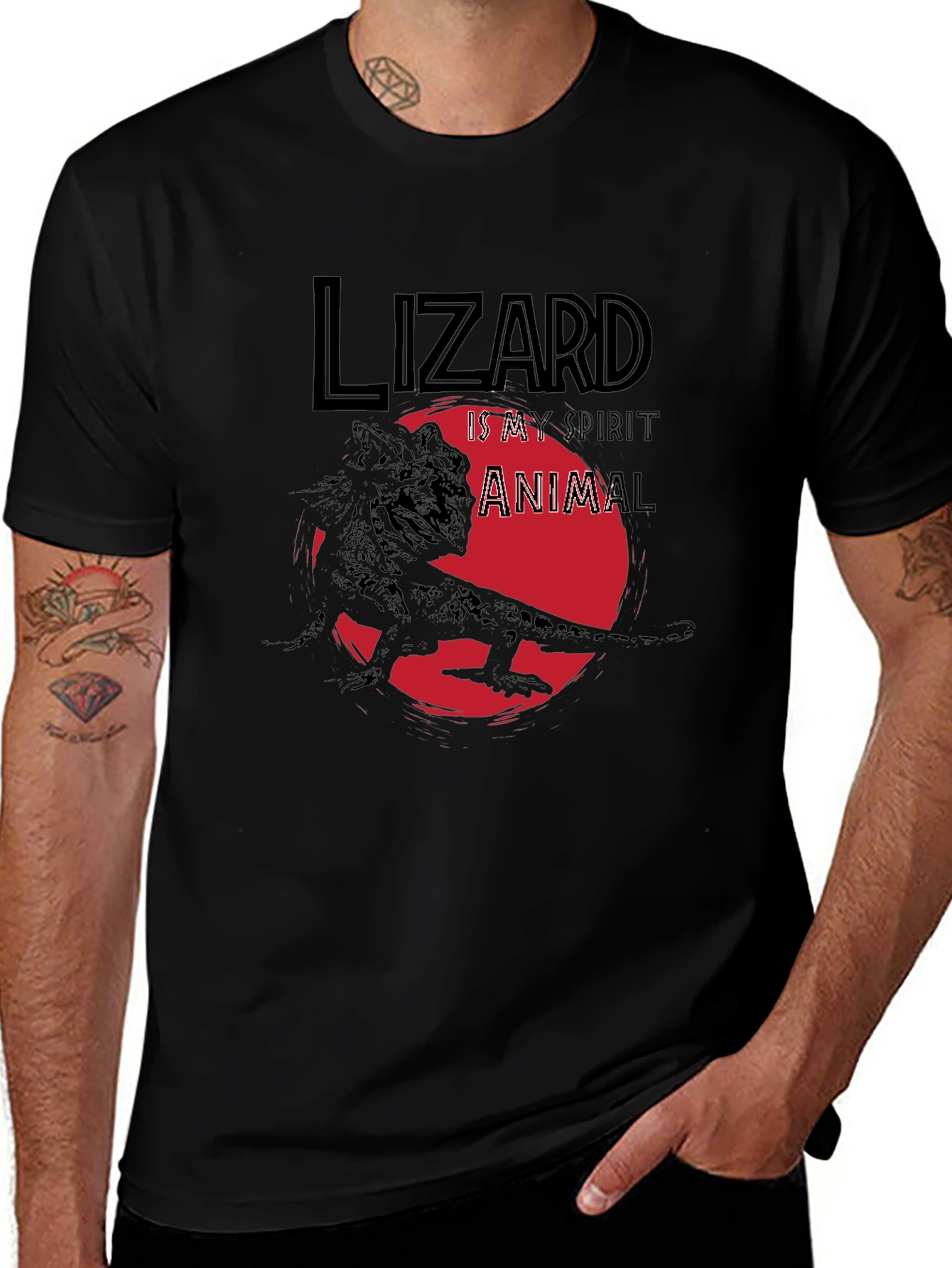 Variant 14 of Lizard Spirit Animal T-Shirt - Black