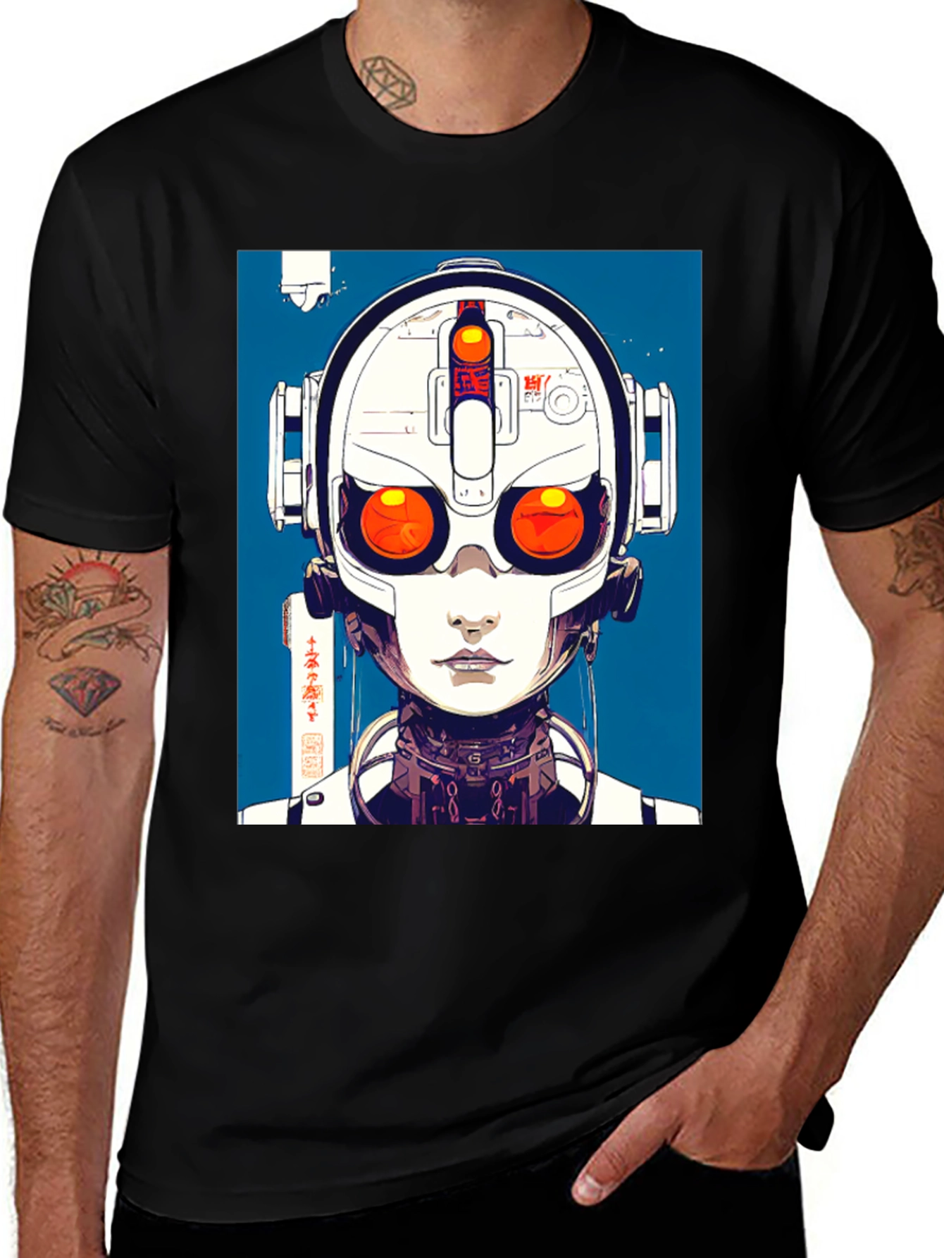 Variant 24 of Robot Portrait Graphic Tee - Unique Sci-Fi Fashion