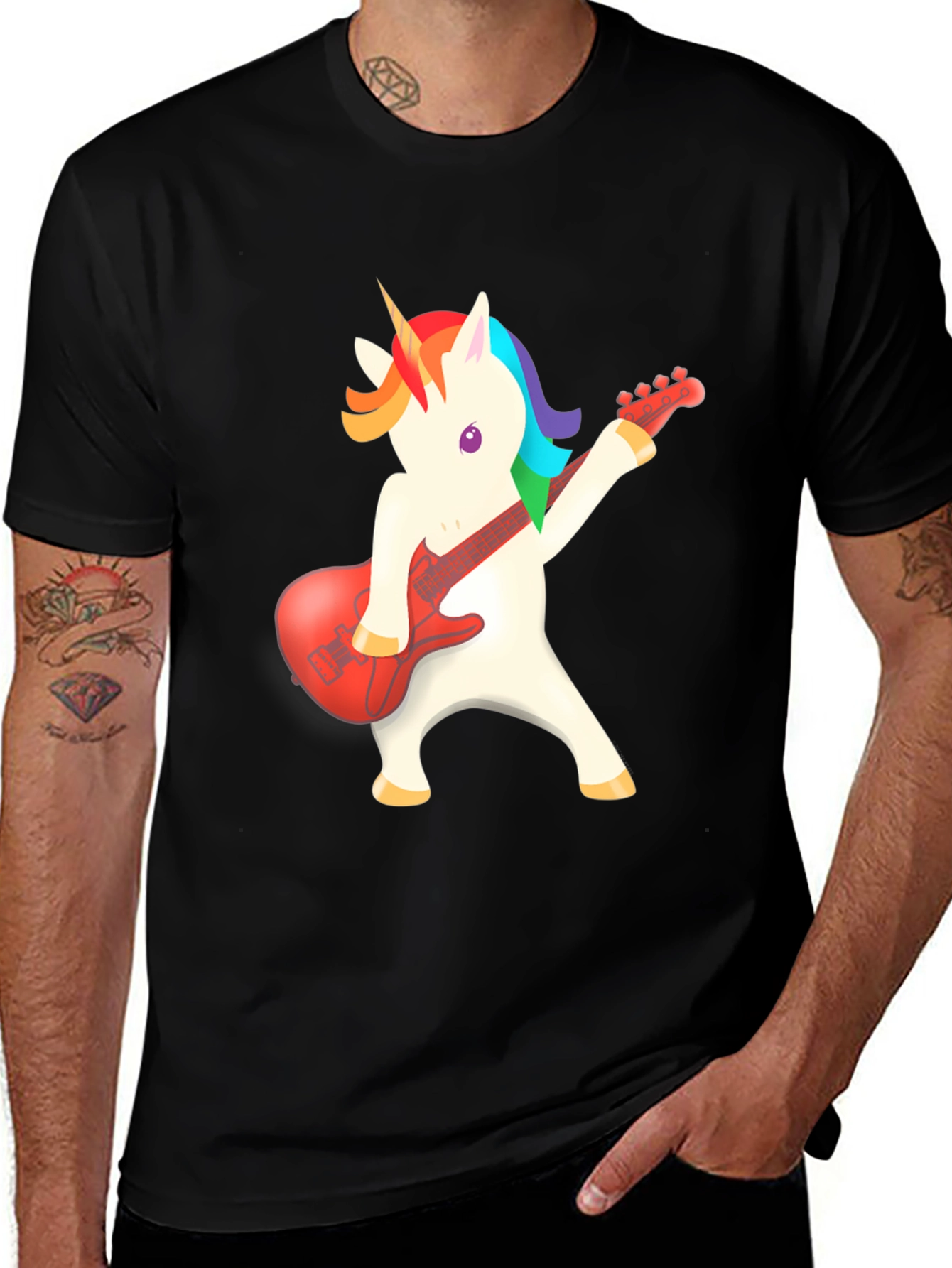 Variant 23 of Unicorn Guitarist T-Shirt - Rock On!