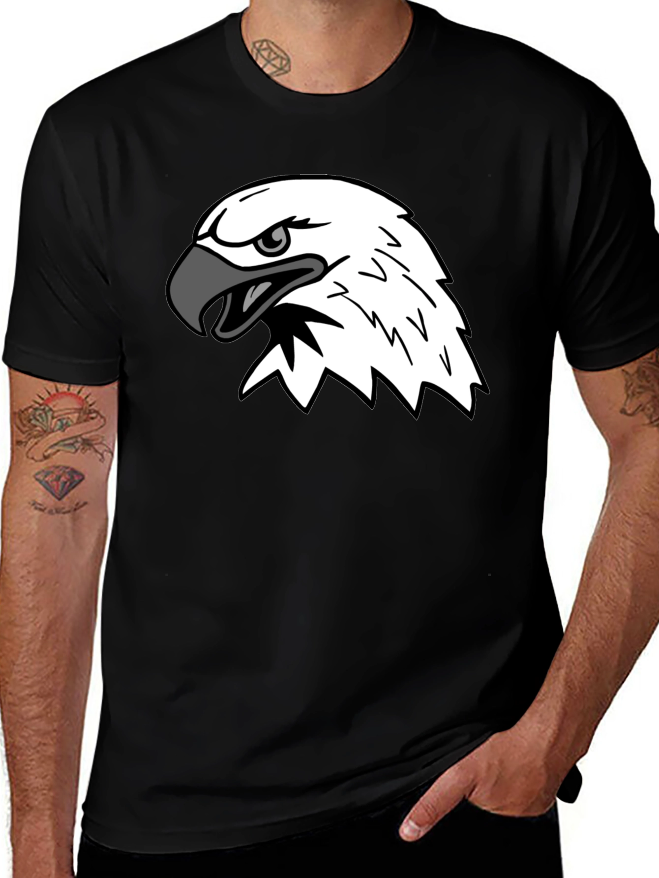 Variant 21 of Black T-Shirt with Eagle Graphic