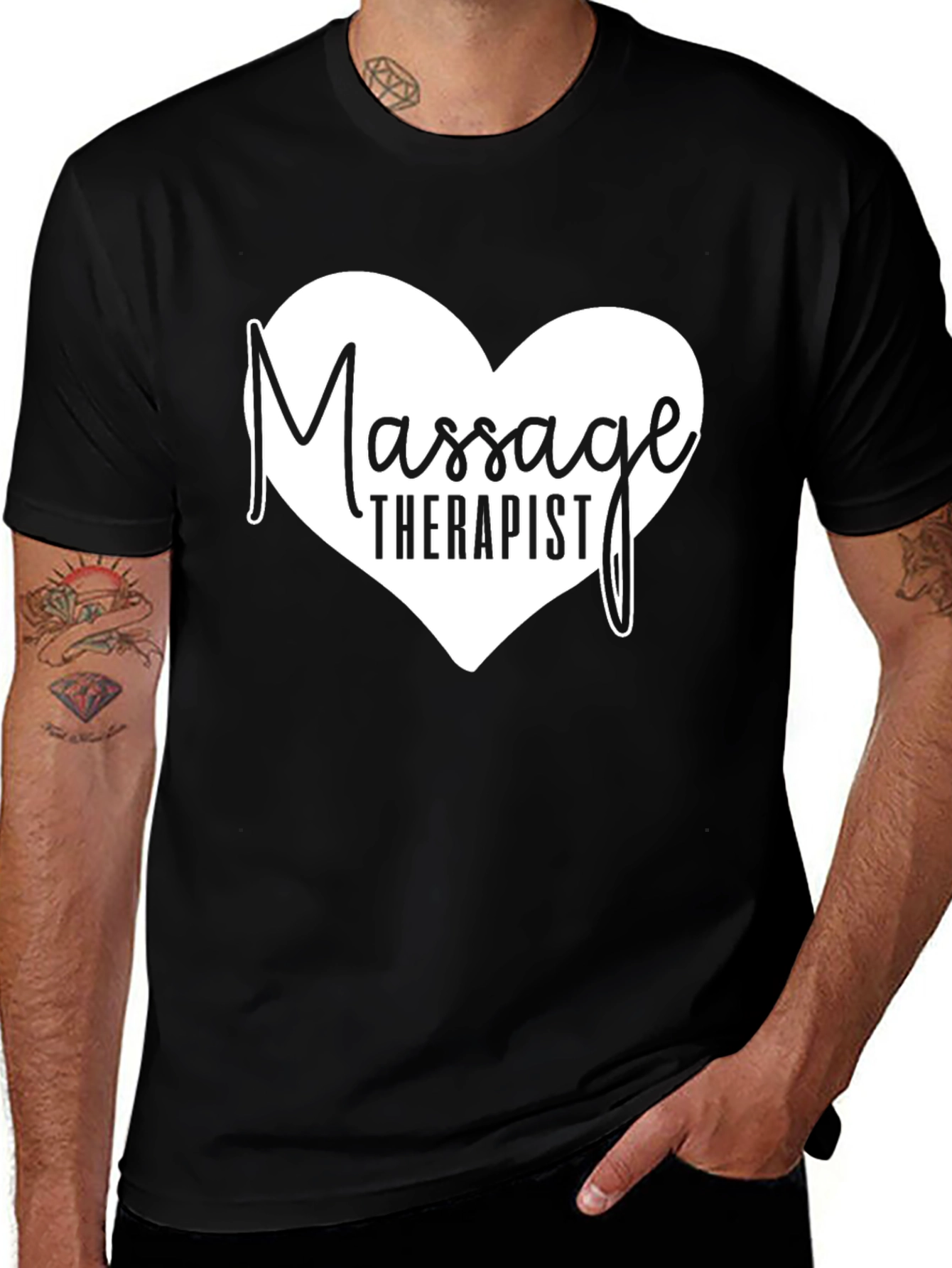 Variant 5 of Massage Therapist Heart Graphic T-Shirt
