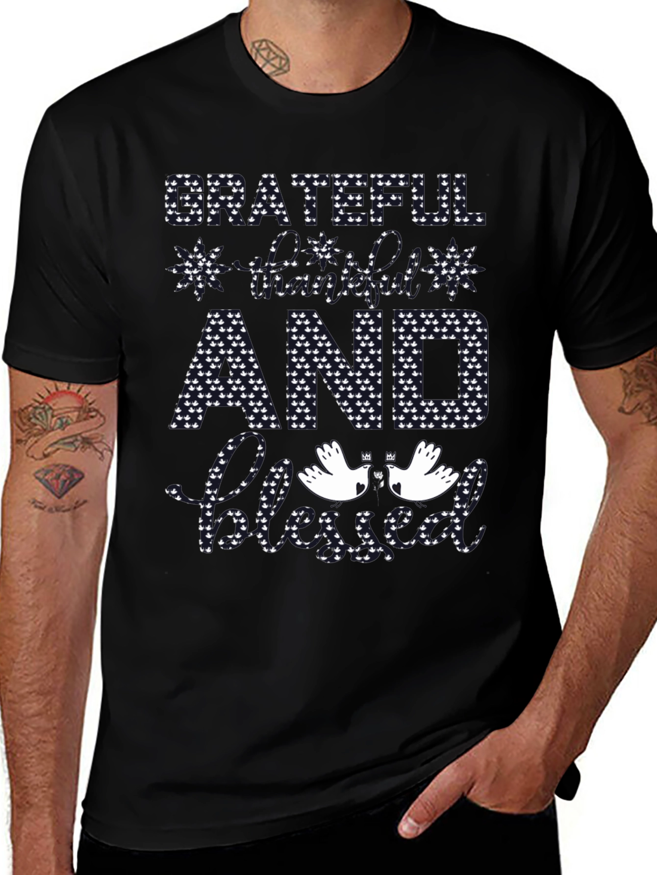 Grateful & Blessed Graphic Tee - Unisex Black T-Shirt