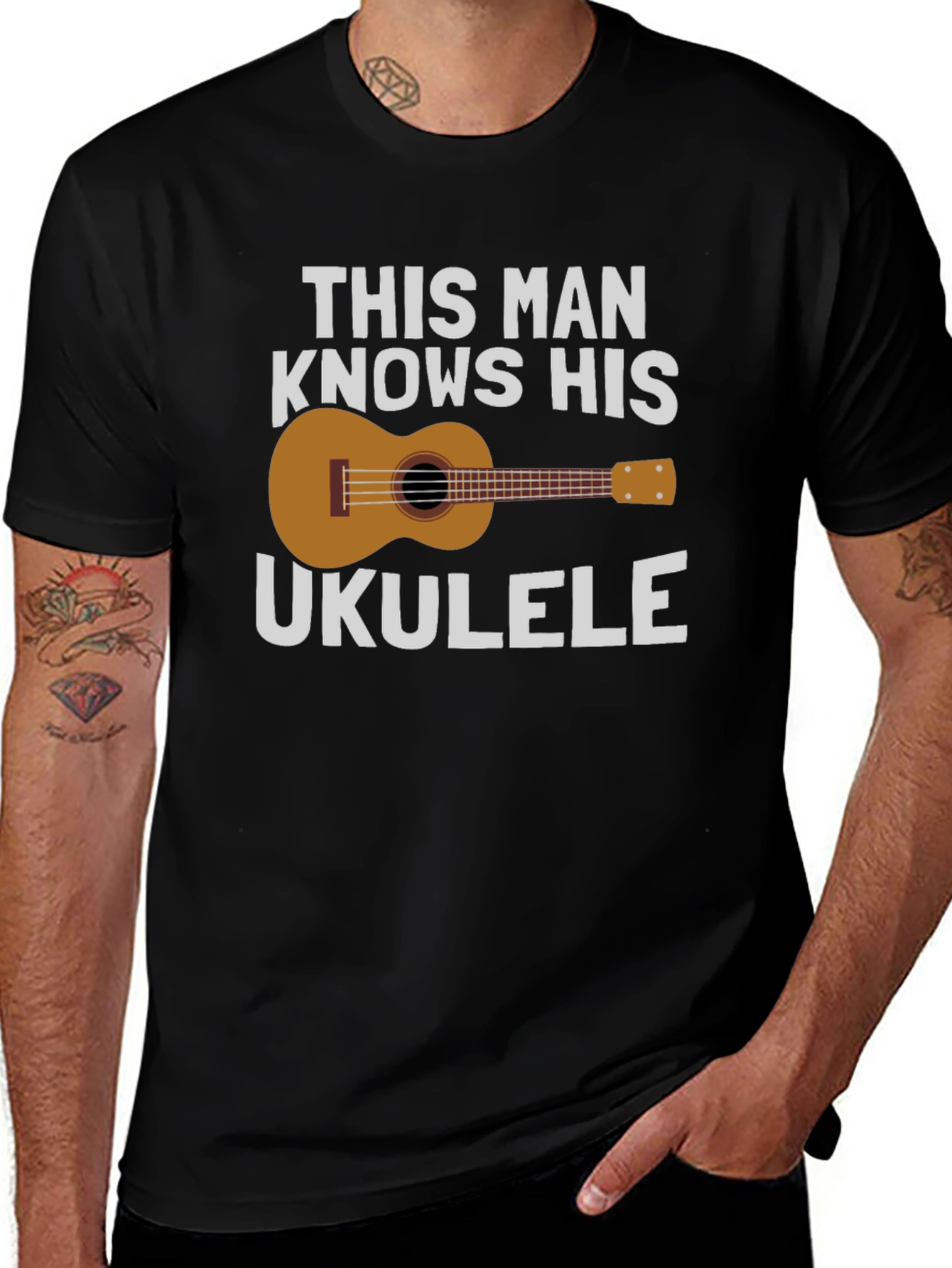 Variant 19 of This Man Knows His Ukulele T-Shirt
