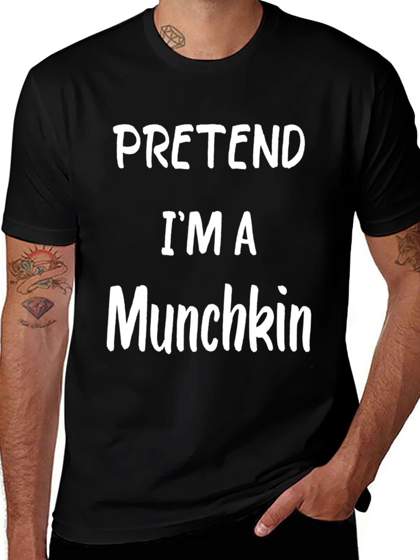 Variant 6 of Pretend I'm A Munchkin Black Cotton T-Shirt