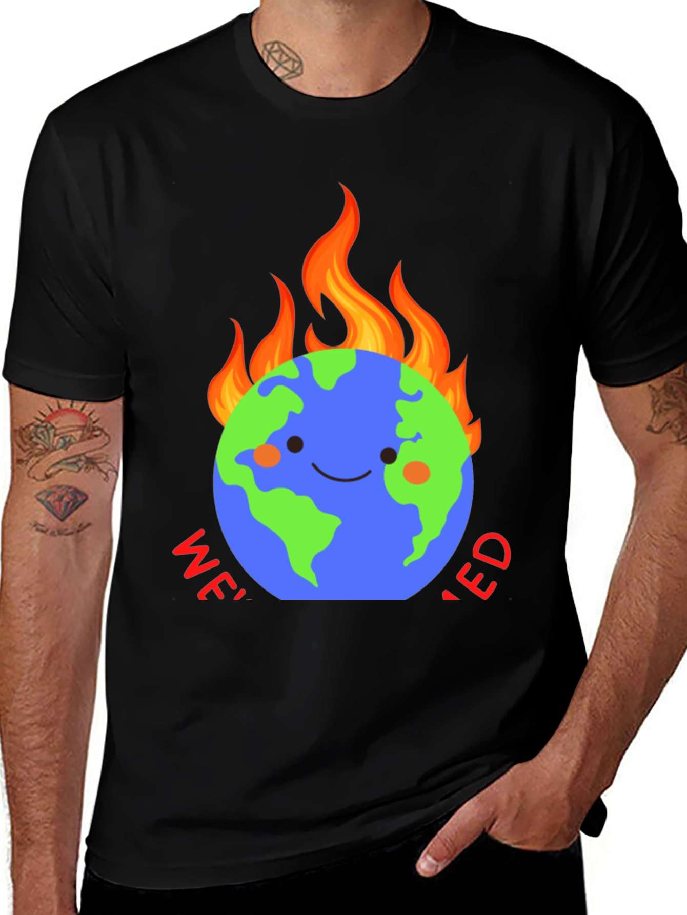Variant 24 of Earth on Fire Graphic Tee - Climate Awareness