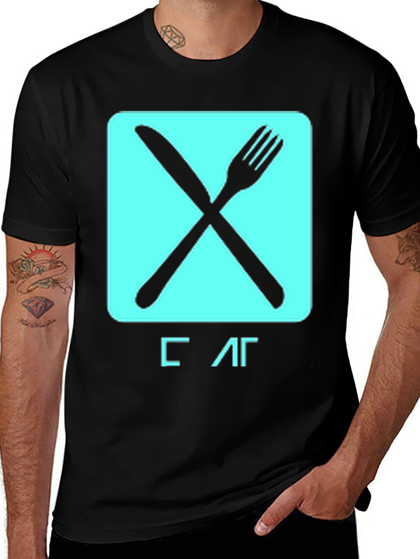 Futuristic Restaurant T-Shirt - Unique Cybergothic Style
