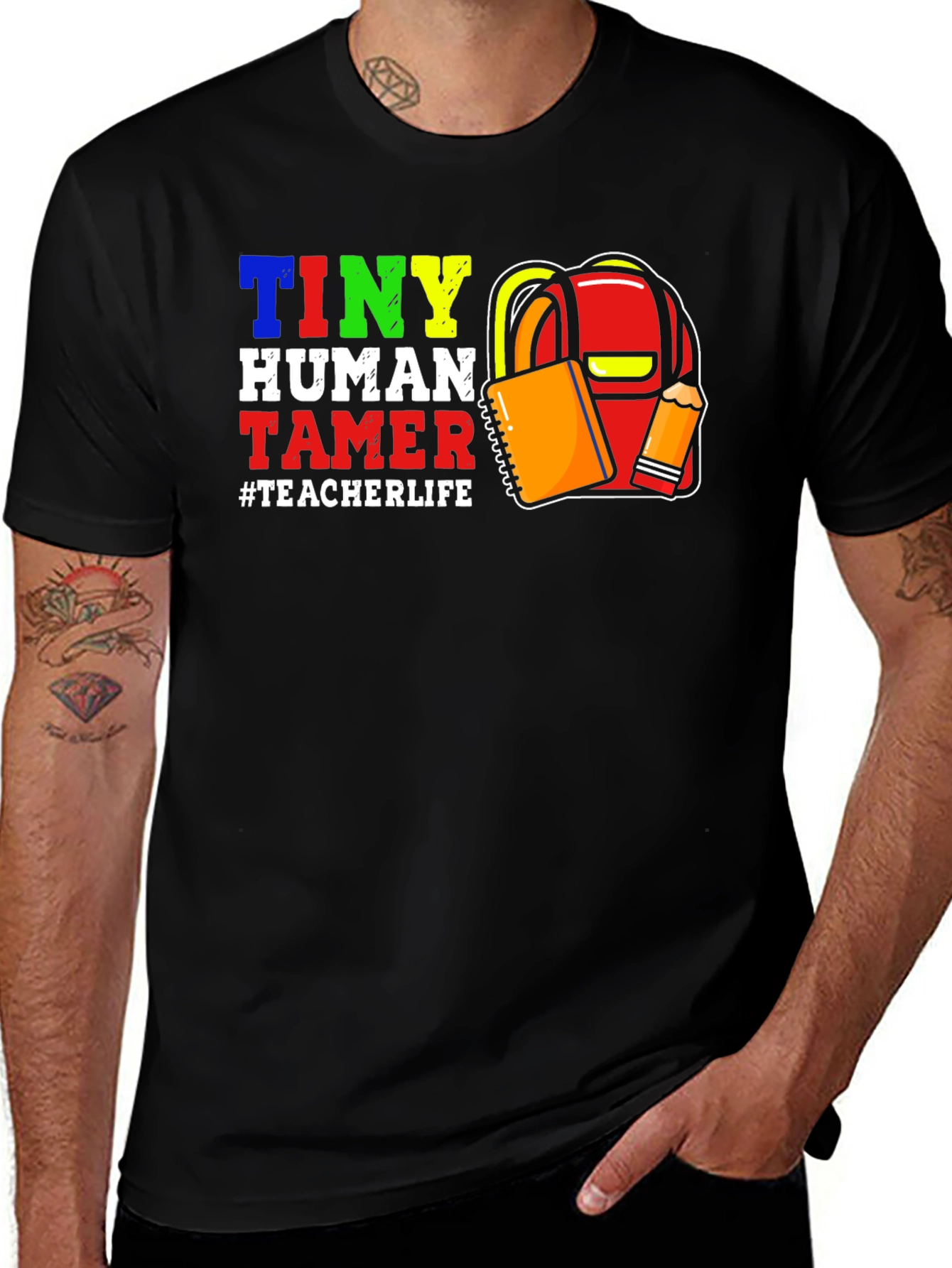 Variant 19 of Tiny Human Tamer Teacher Life T-Shirt