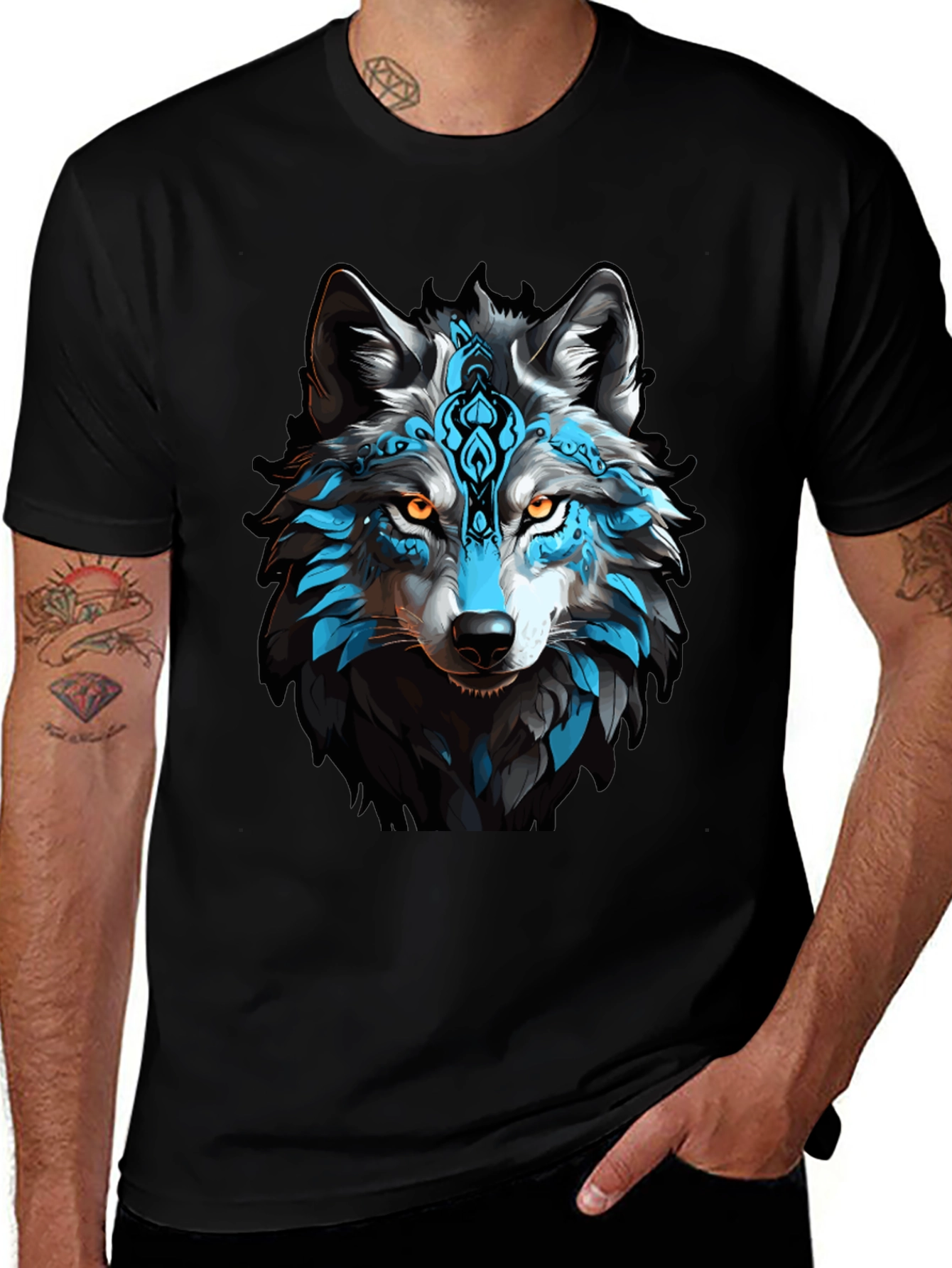 Variant 11 of Wolf Graphic Tee - Black T-Shirt