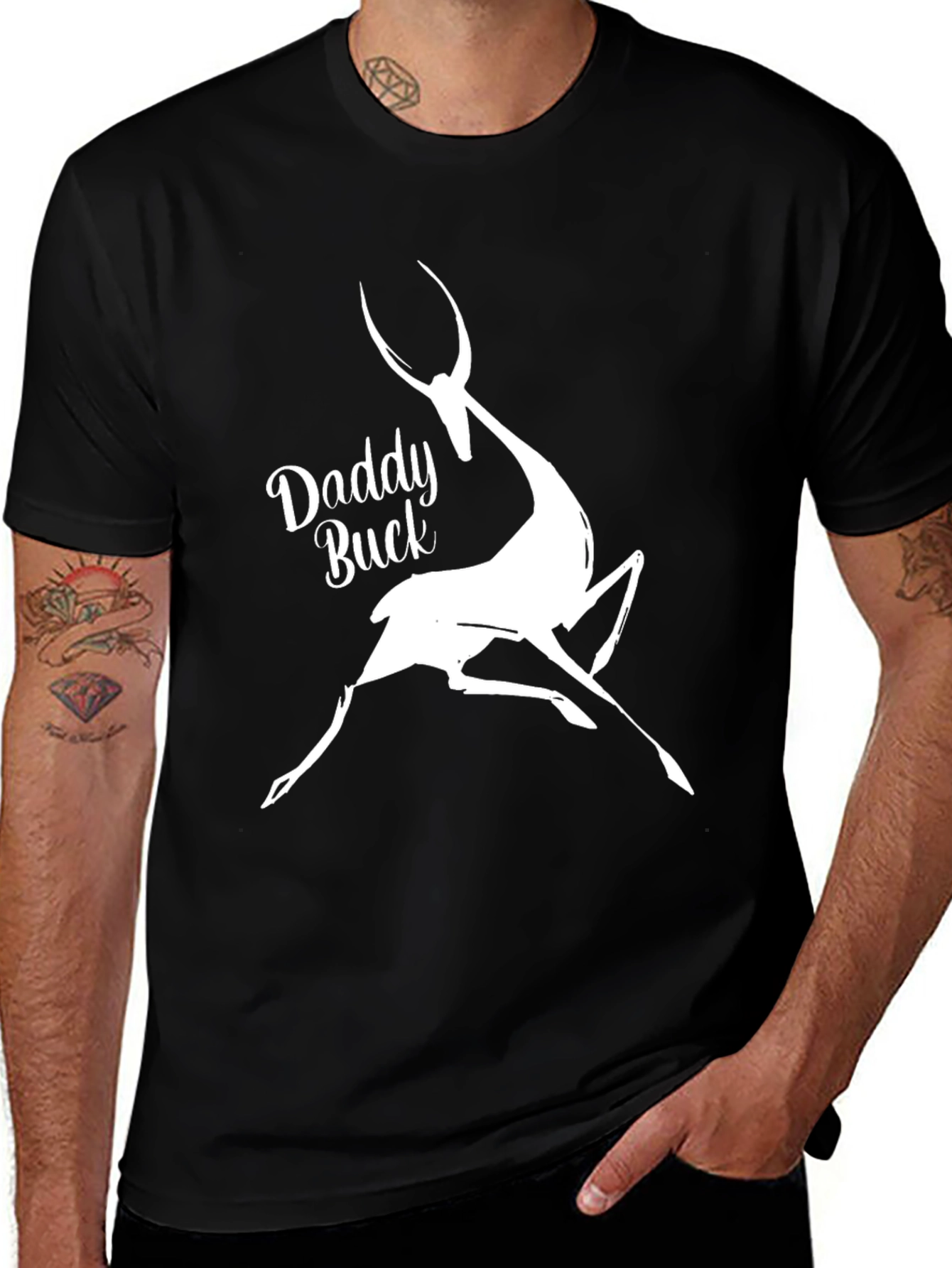 Variant 26 of Daddy Buck Graphic T-Shirt - Black Tee