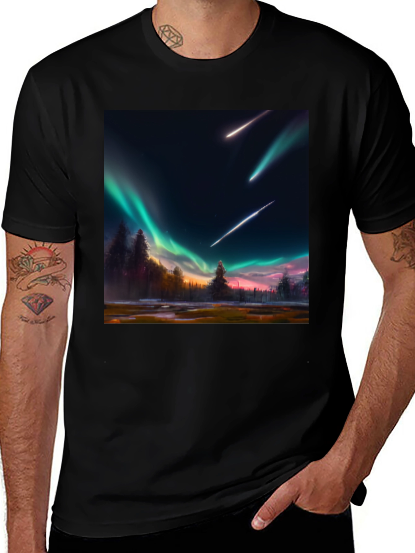 Variant 21 of Aurora Meteor Shower Graphic Tee