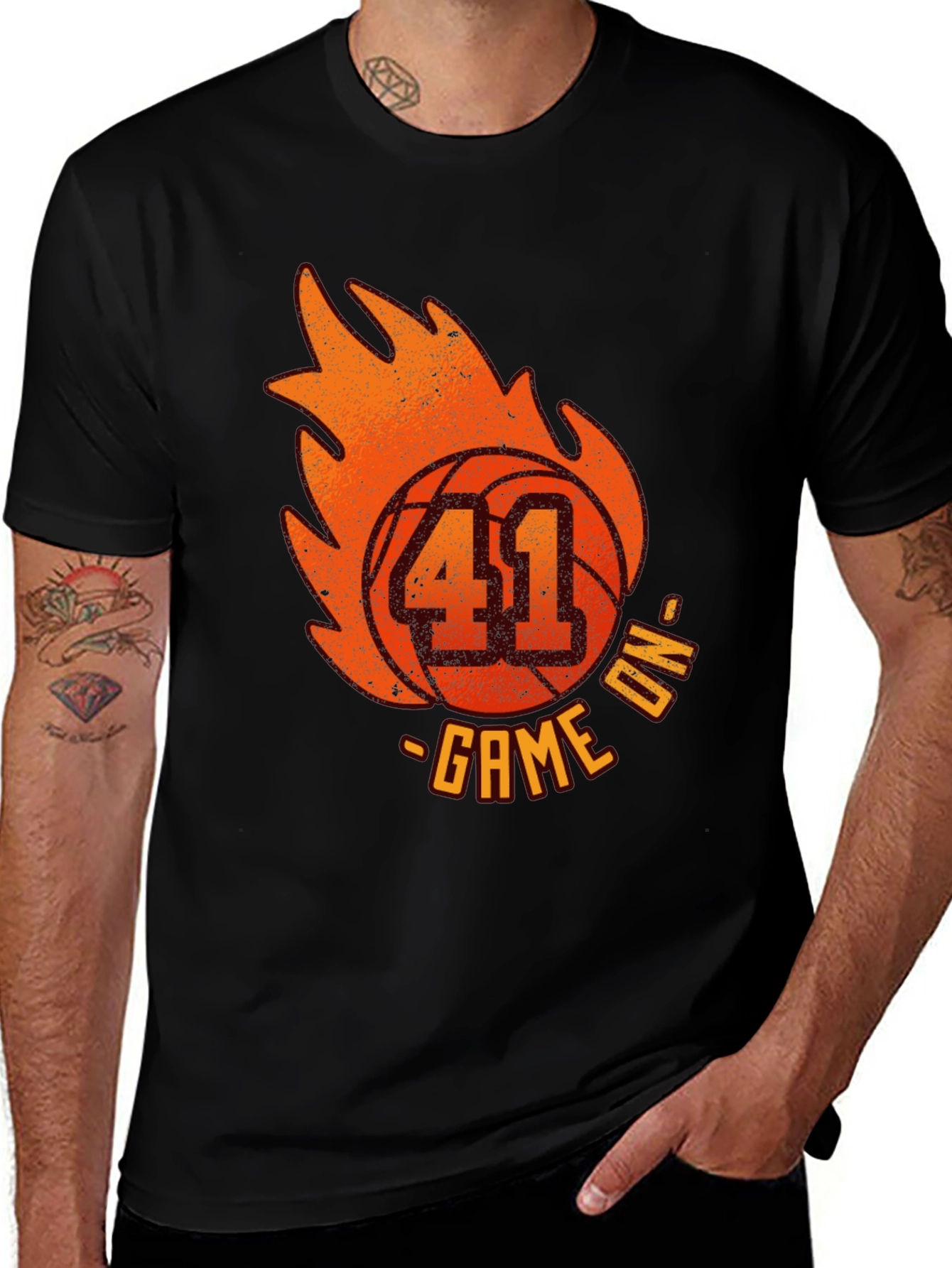 Variant 30 of Basketball Game On T-Shirt
