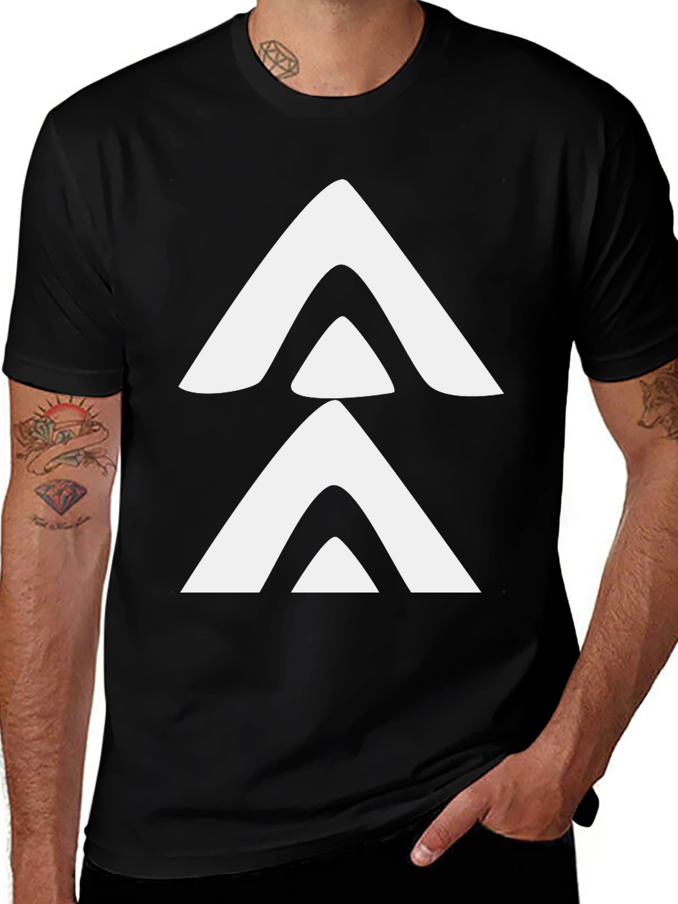 Modern Graphic Tee - Double Arrow Design