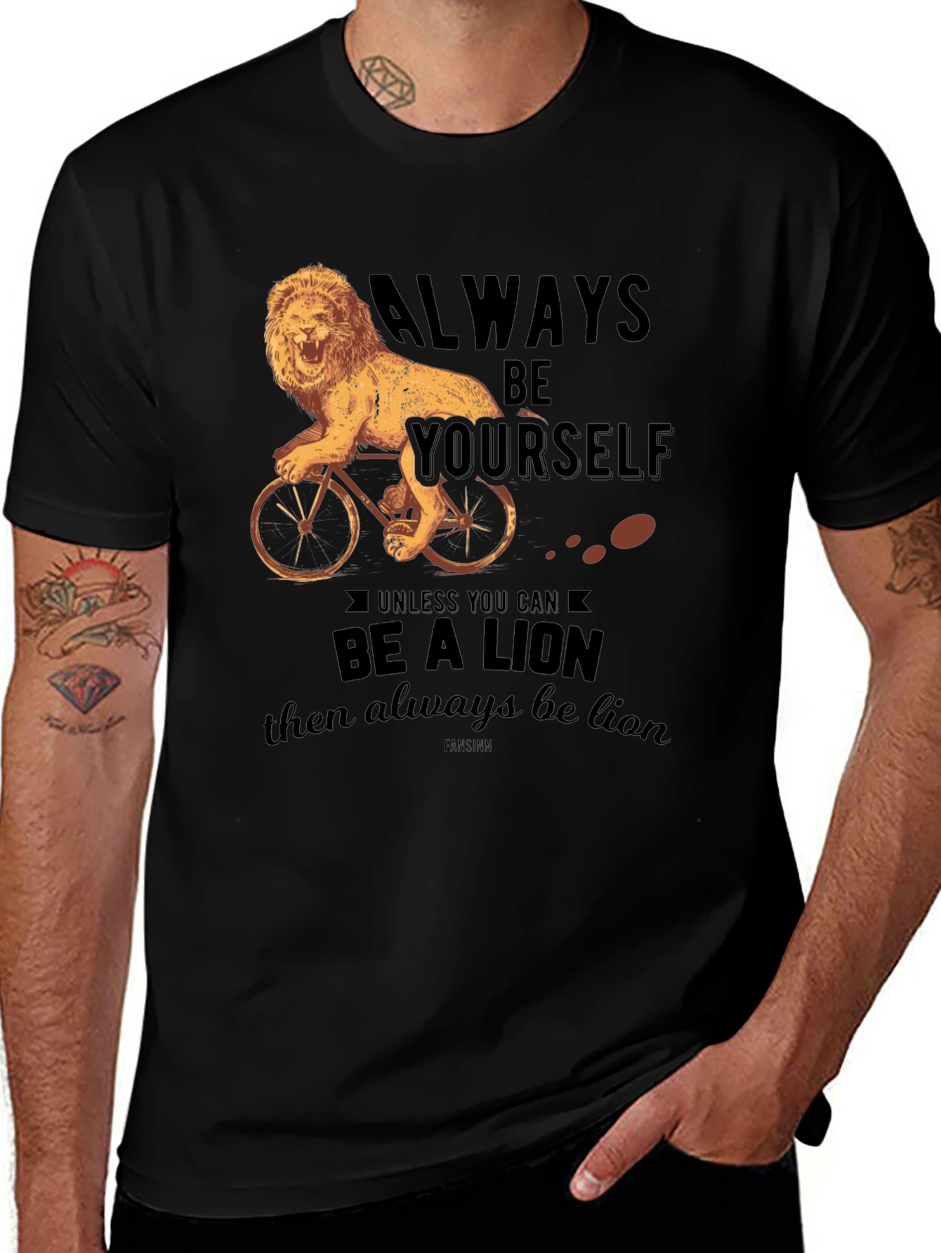 Variant 21 of Lion on Bike Graphic T-Shirt - Be Yourself!