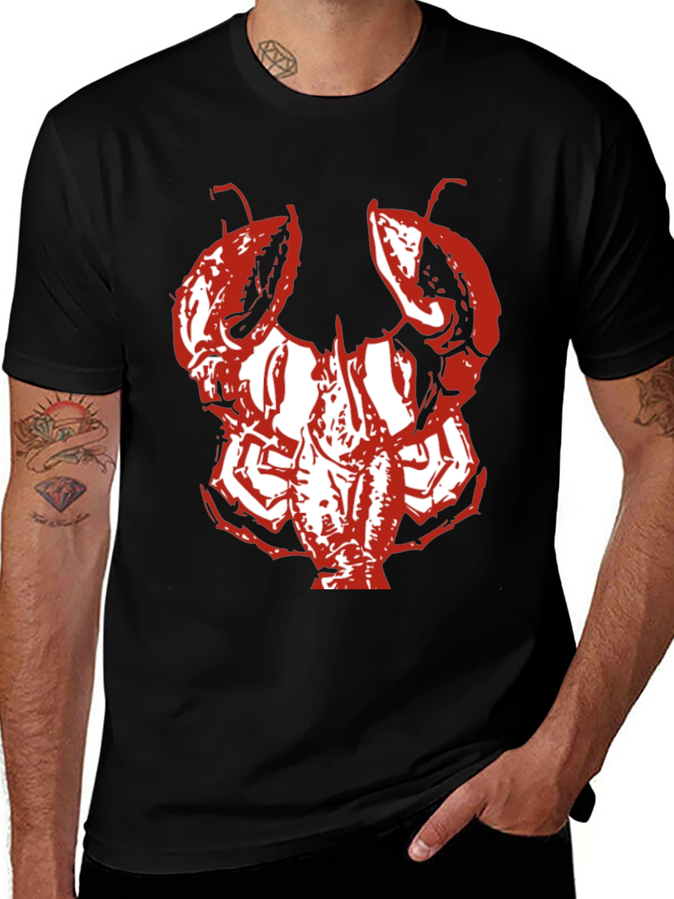 Variant 15 of Lobster Graphic T-Shirt - Bold Red Design