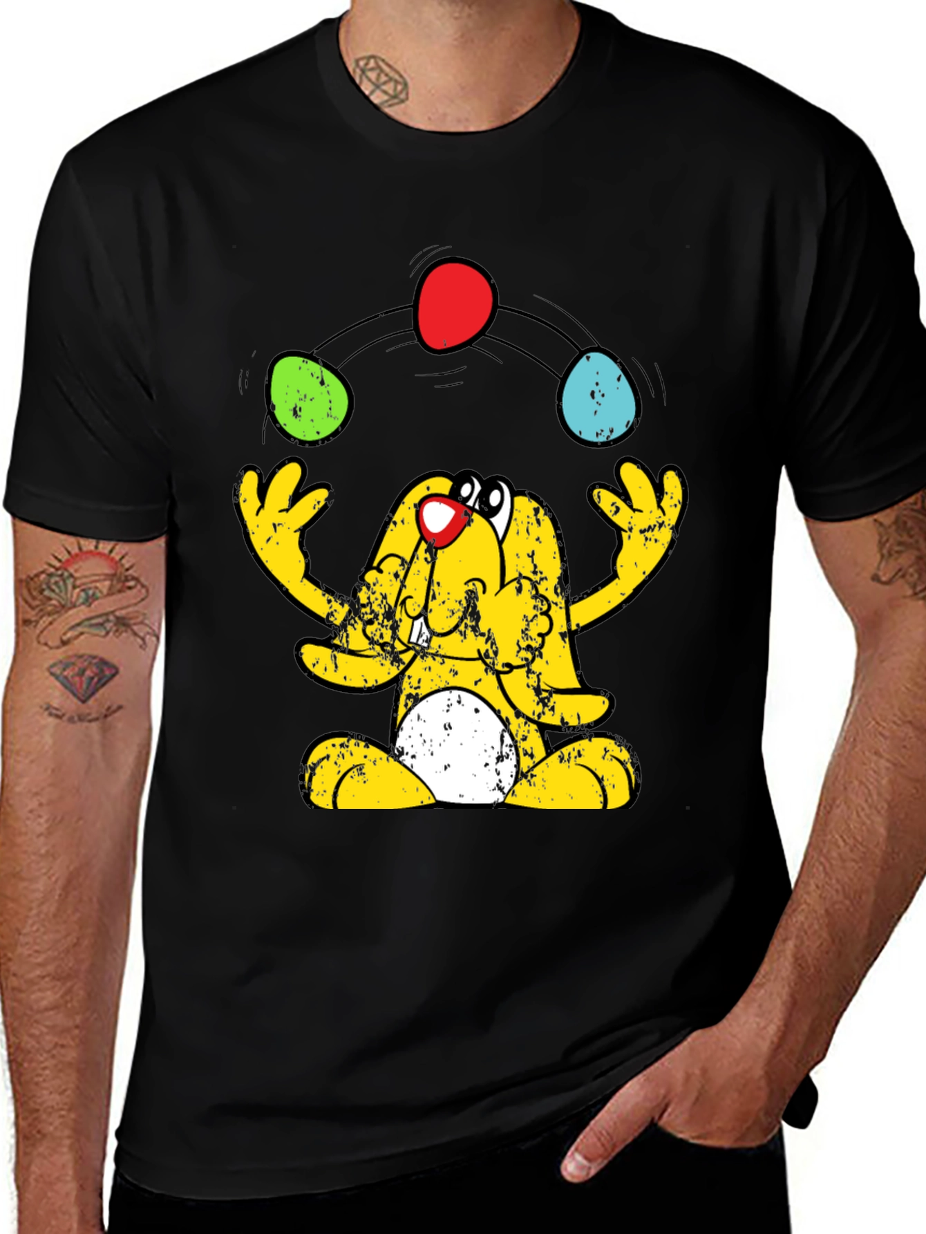 Variant 20 of Juggling Easter Bunny T-Shirt