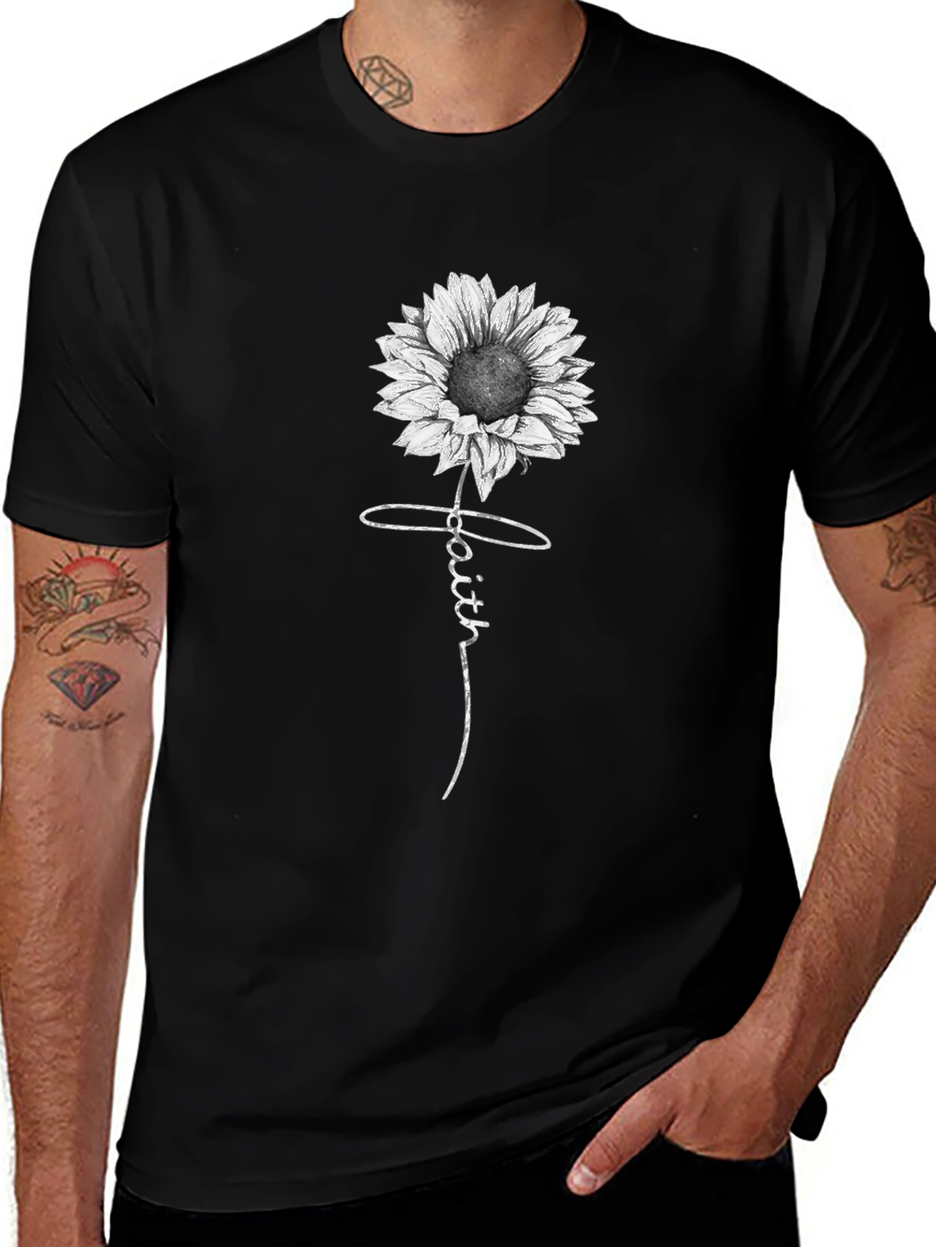 Variant 11 of Faith Sunflower Black T-Shirt