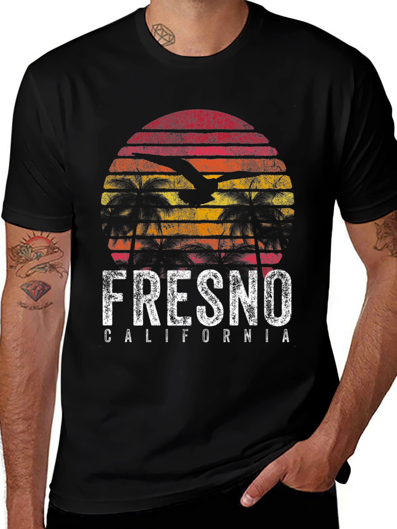 Fresno California Retro Sunset T-Shirt