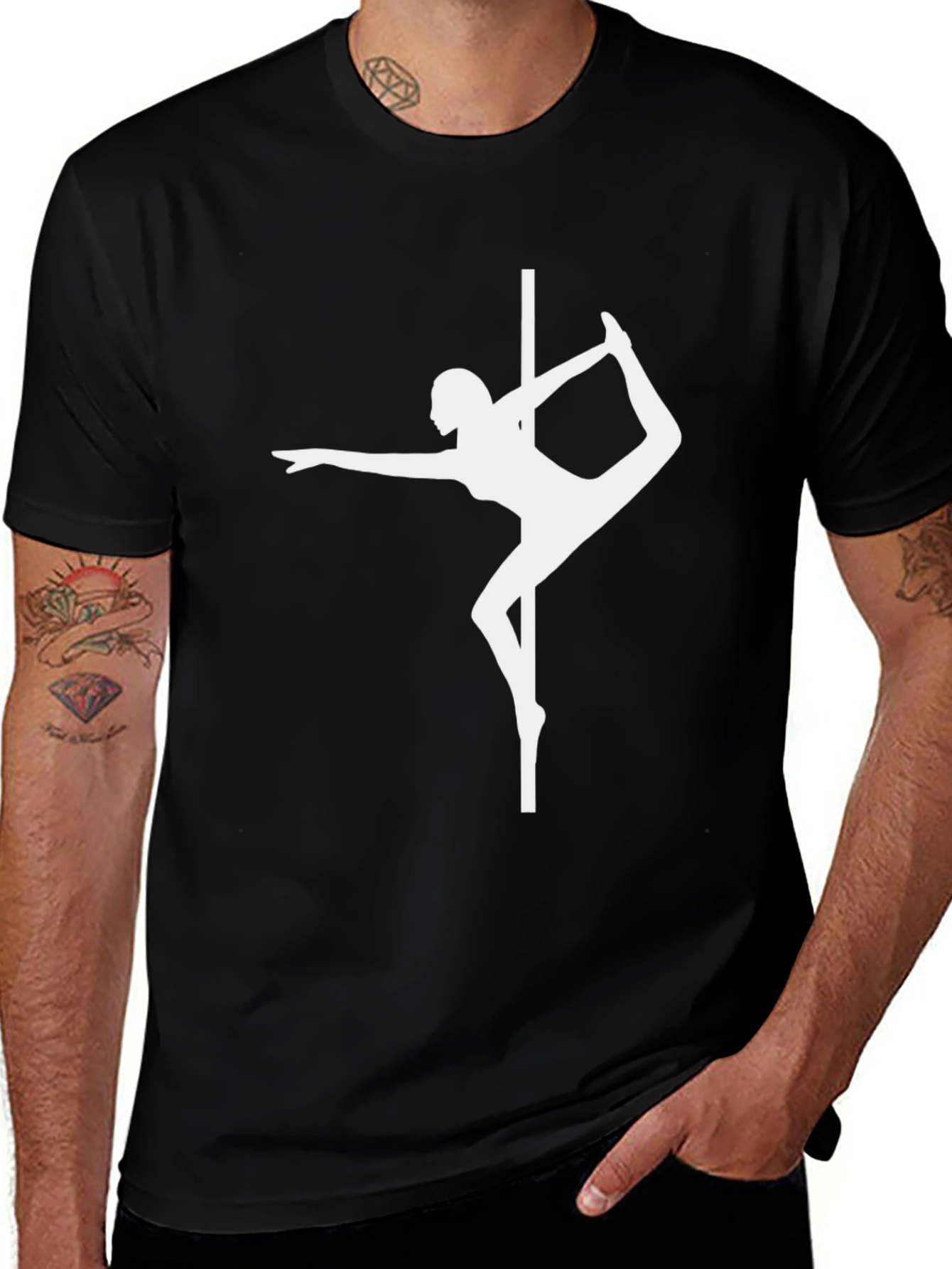 Variant 19 of Pole Dance Silhouette Black T-Shirt