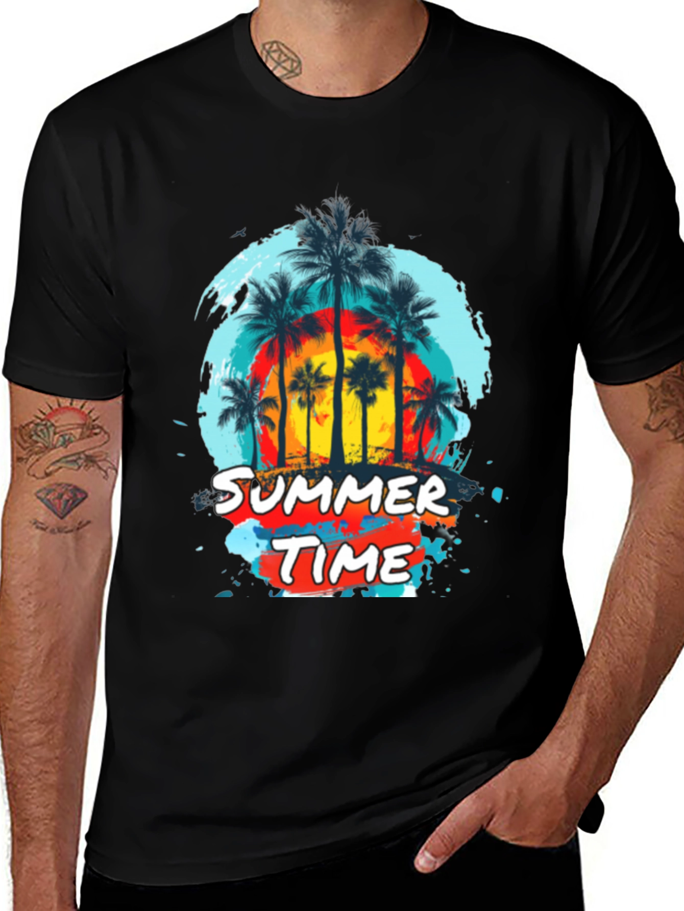 Variant 30 of Summer Time Palm Tree Graphic Tee