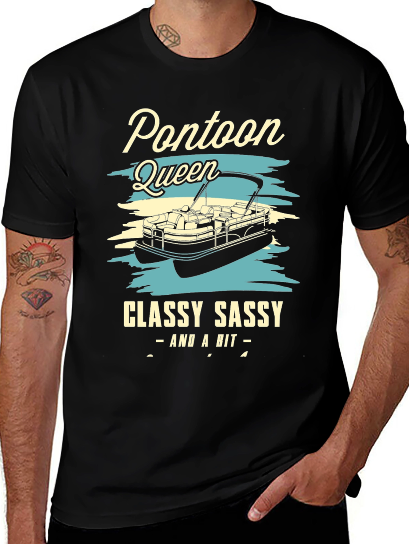 Variant 23 of Pontoon Queen Graphic T-Shirt - Classy Sassy Boating Apparel