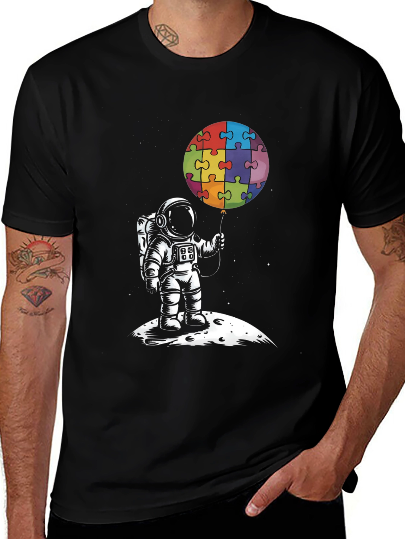 Variant 21 of Astronaut Puzzle Balloon Graphic Tee
