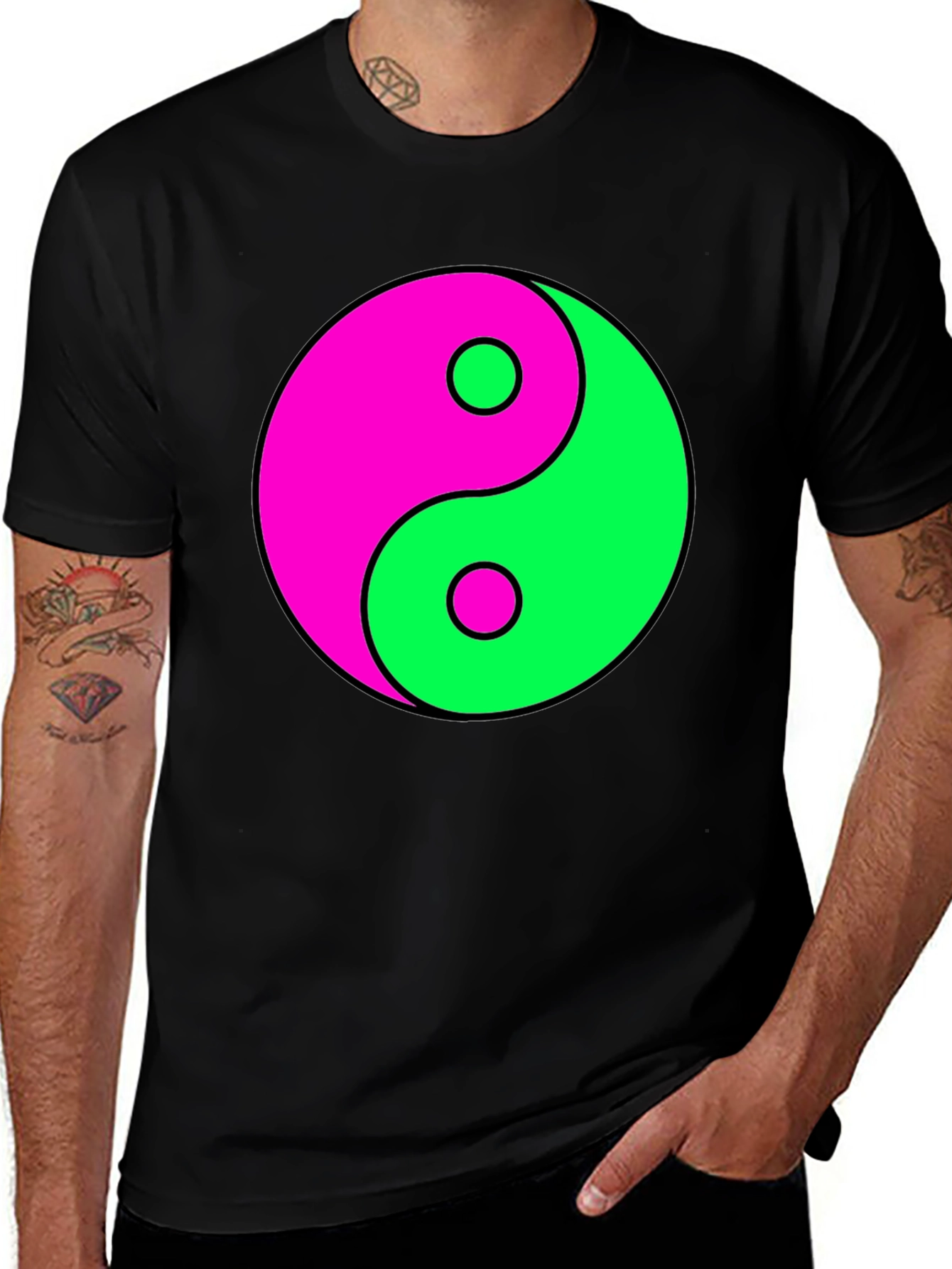 Variant 10 of Yin Yang Graphic Tee - Black