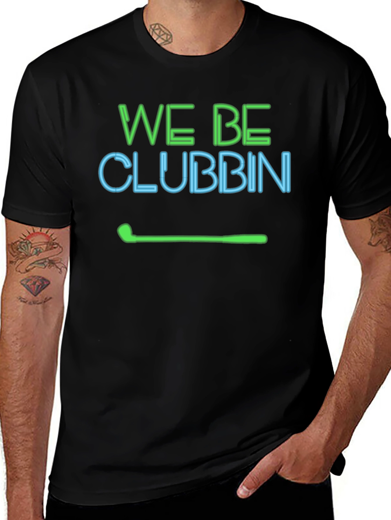 Variant 18 of We Be Clubbin' Black Graphic Tee Shirt