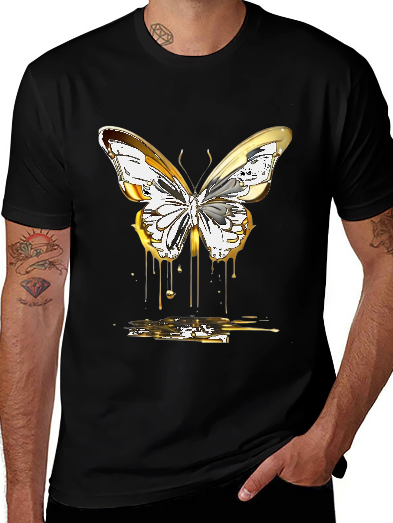 Variant 21 of Golden Butterfly Graphic Tee - Stylish & Unique
