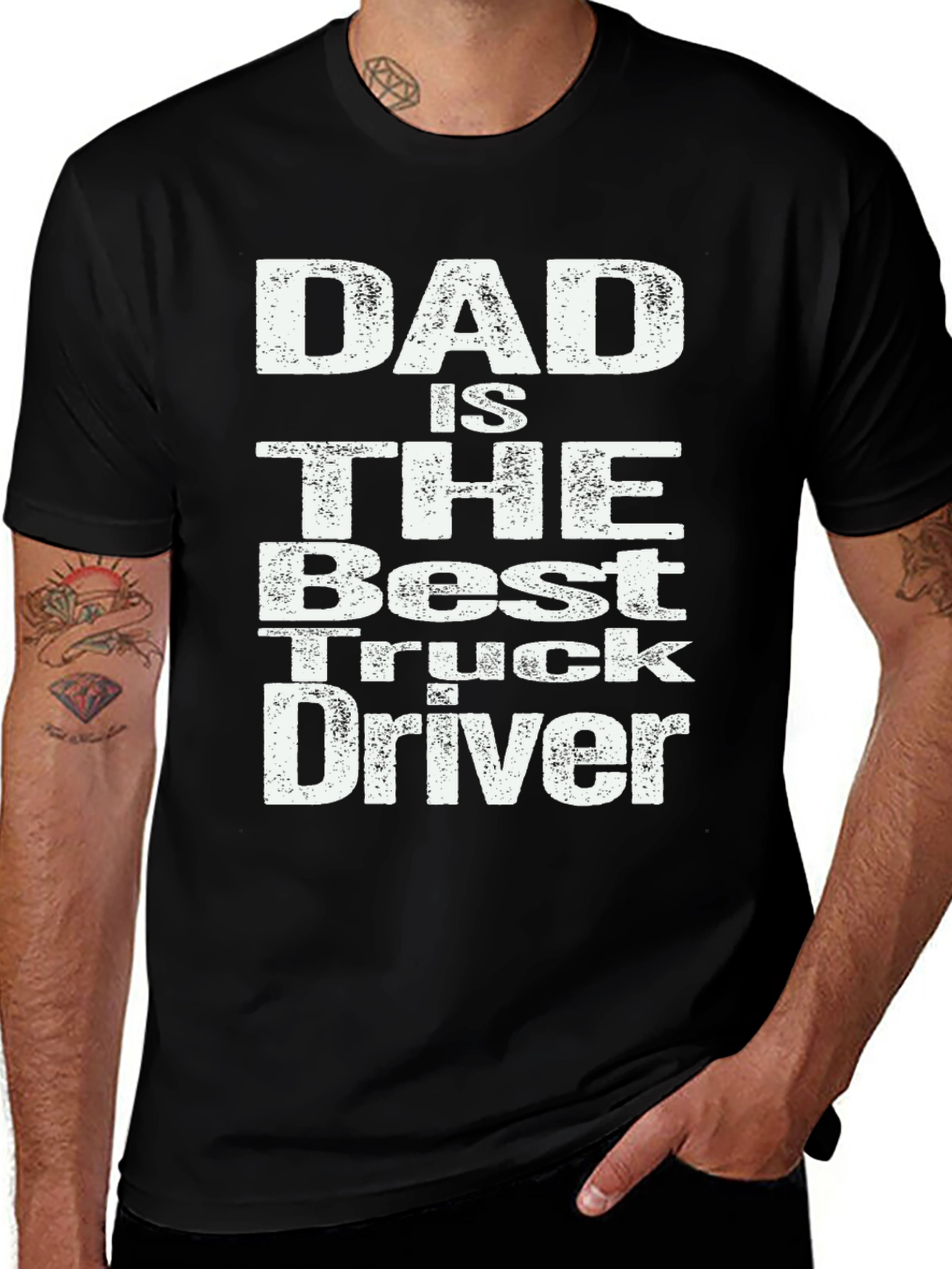 Variant 4 of Dad Best Truck Driver T-Shirt - Black