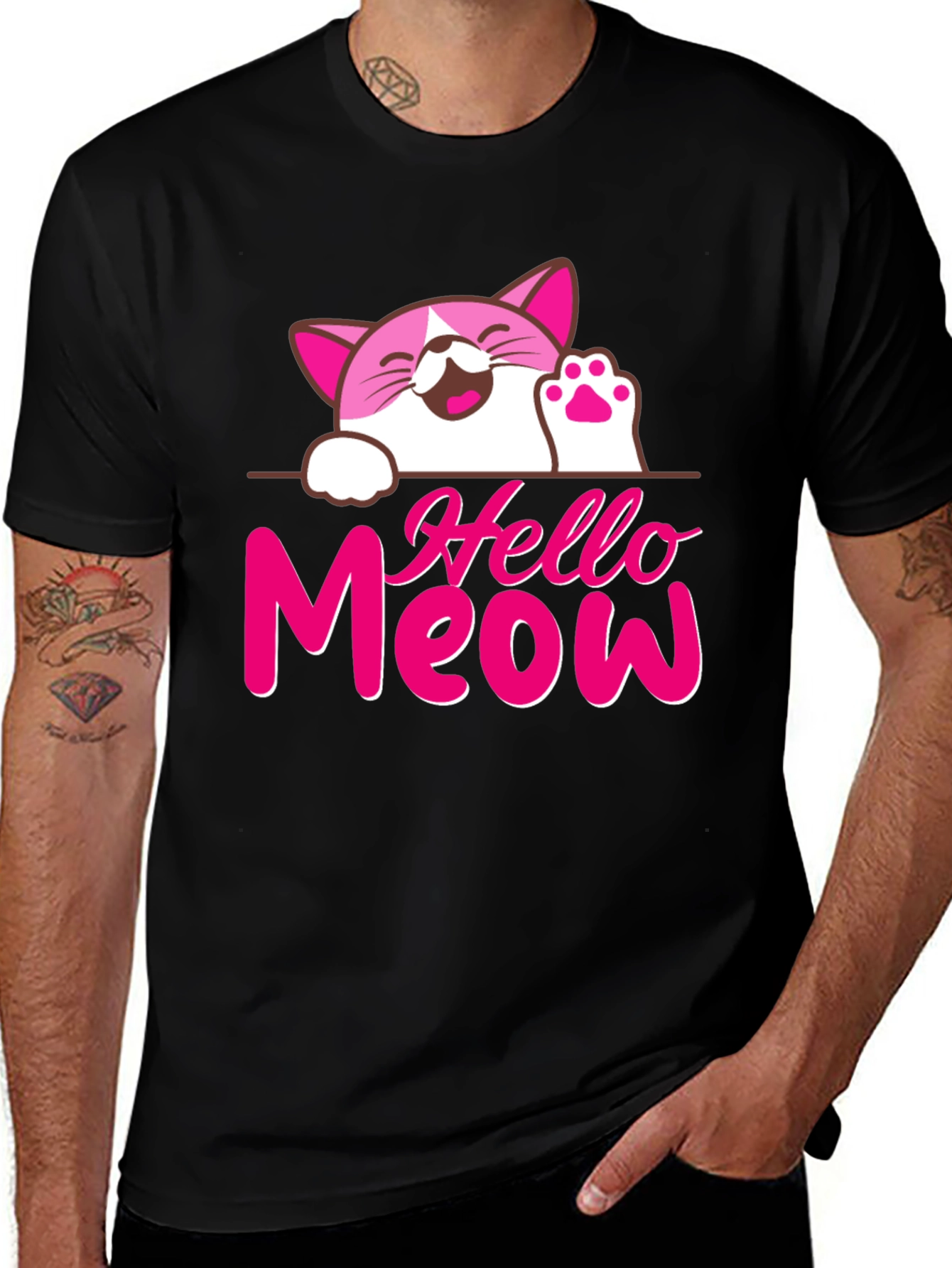 Variant 24 of Hello Meow Cat Graphic T-Shirt