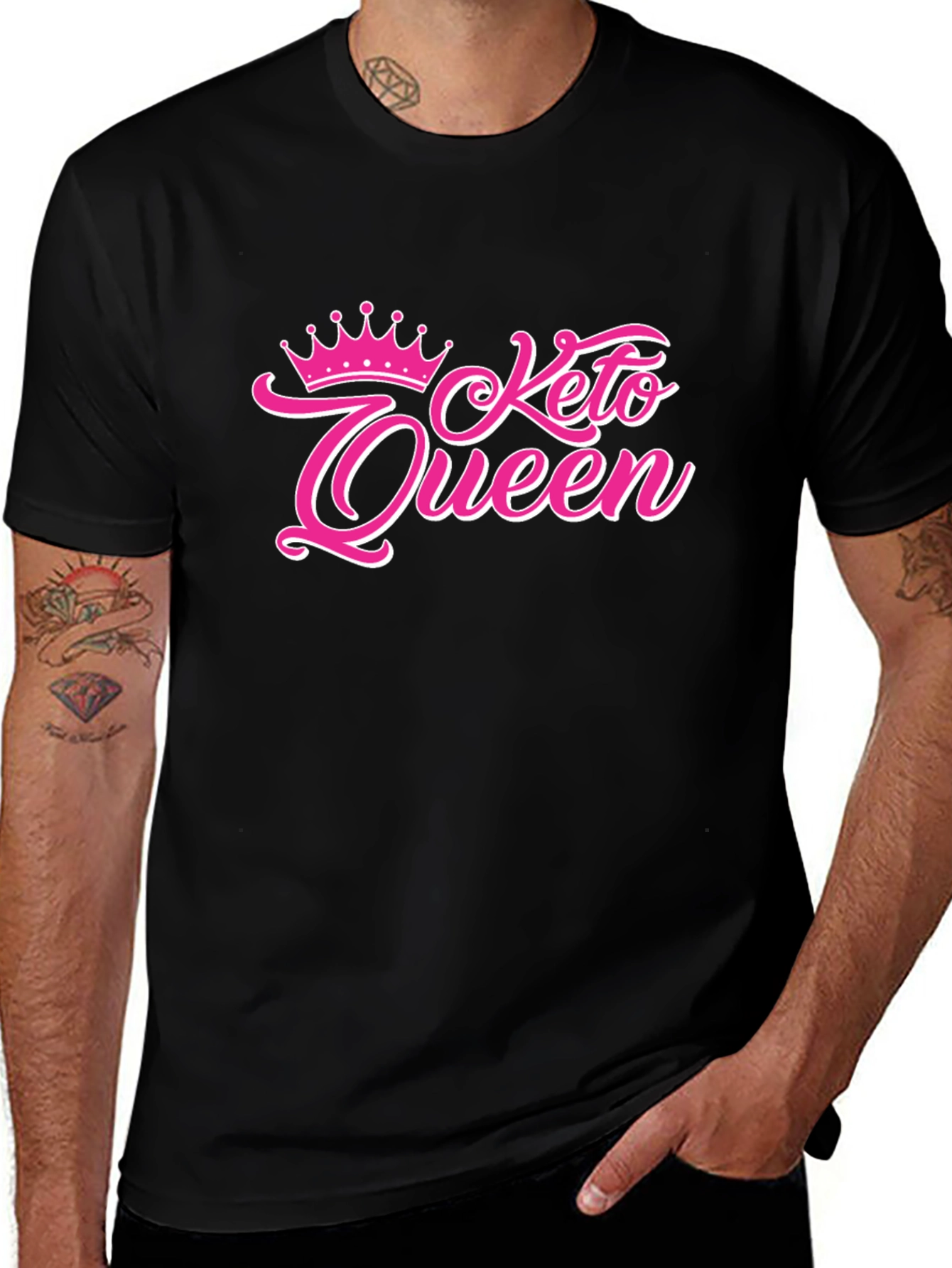 Keto Queen Graphic T-Shirt - Black Crew Neck Tee
