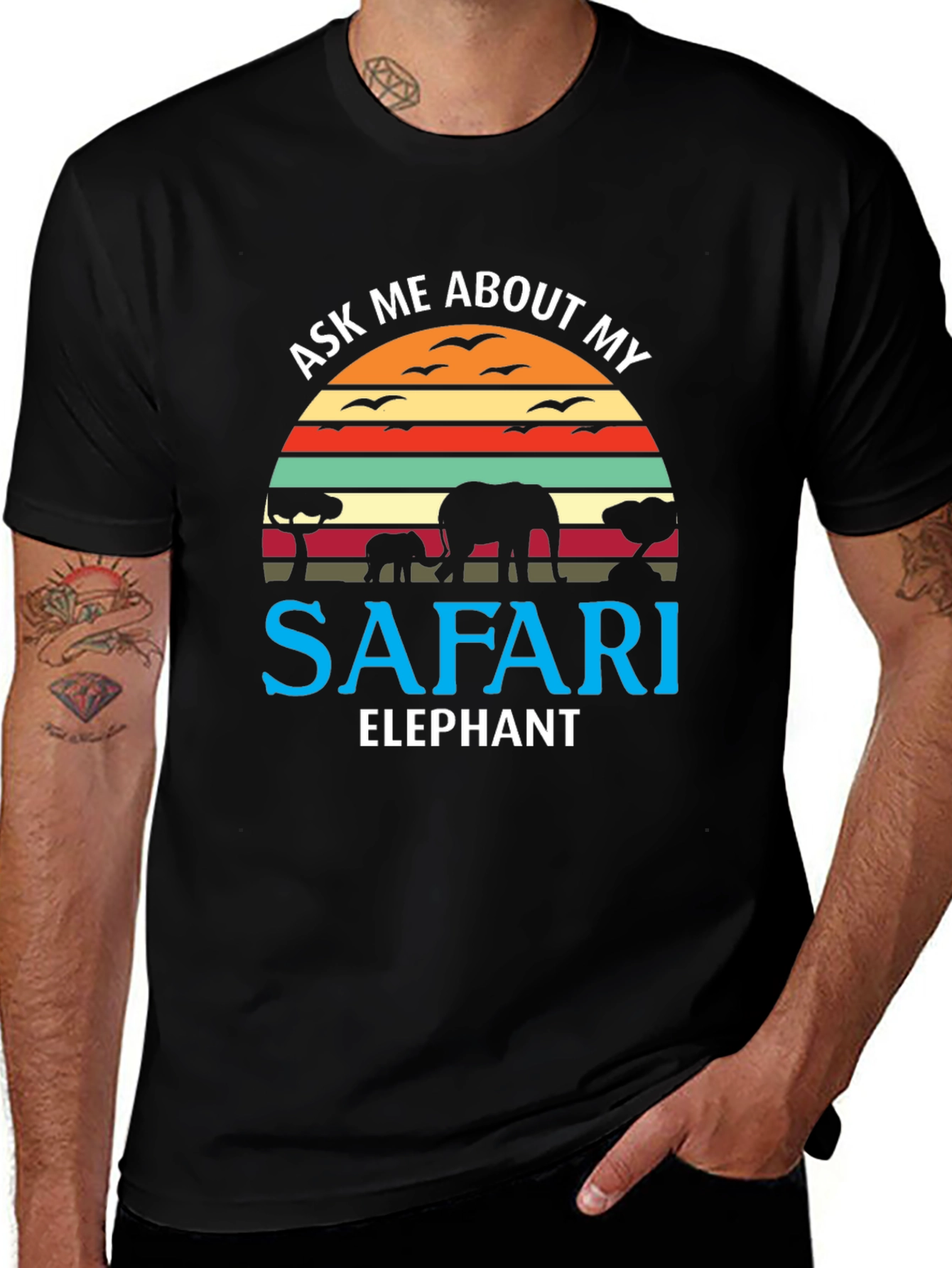 Variant 20 of Safari Elephant Graphic T-Shirt