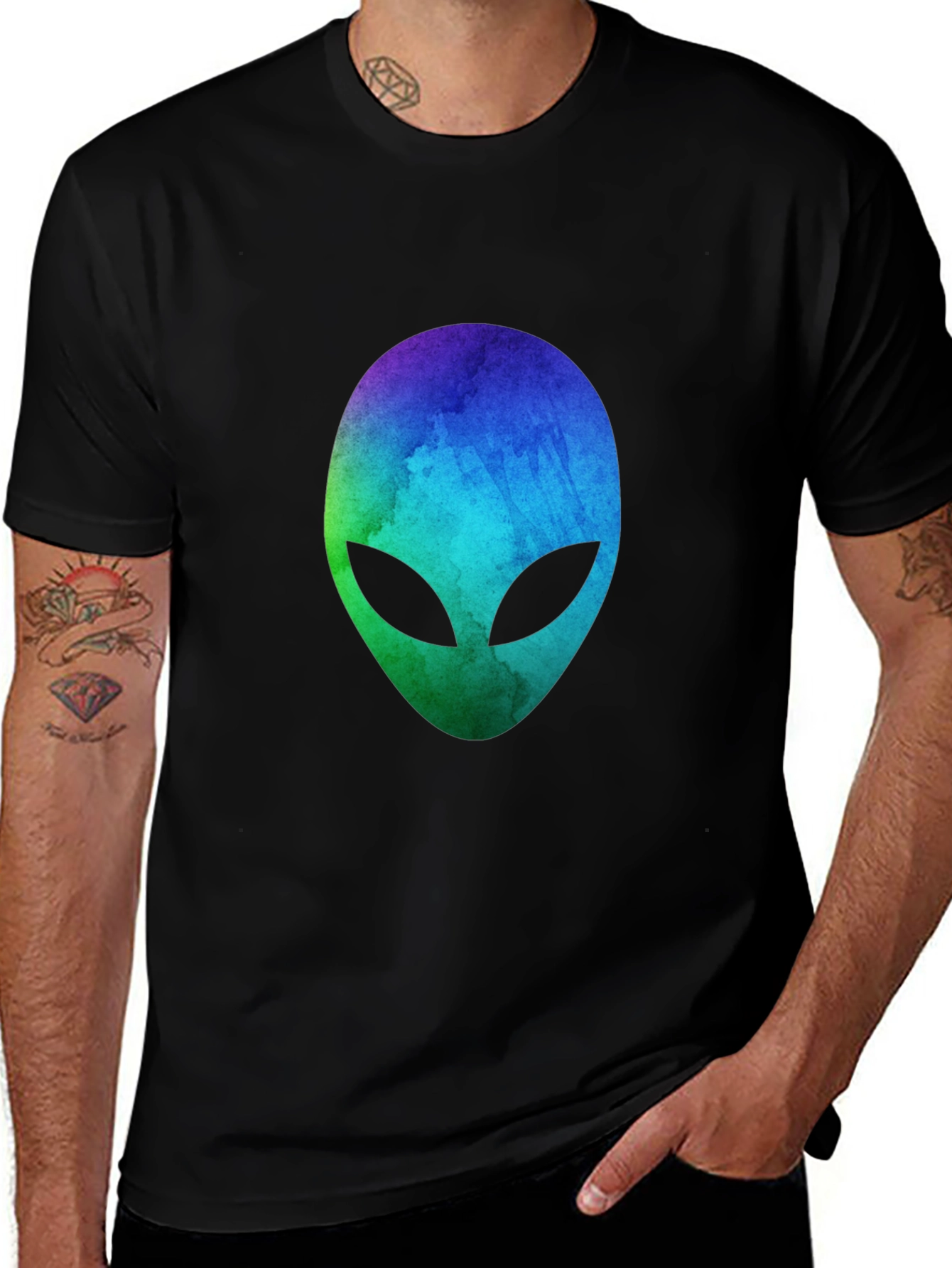 Variant 5 of Alien Graphic T-Shirt - Galaxy Design