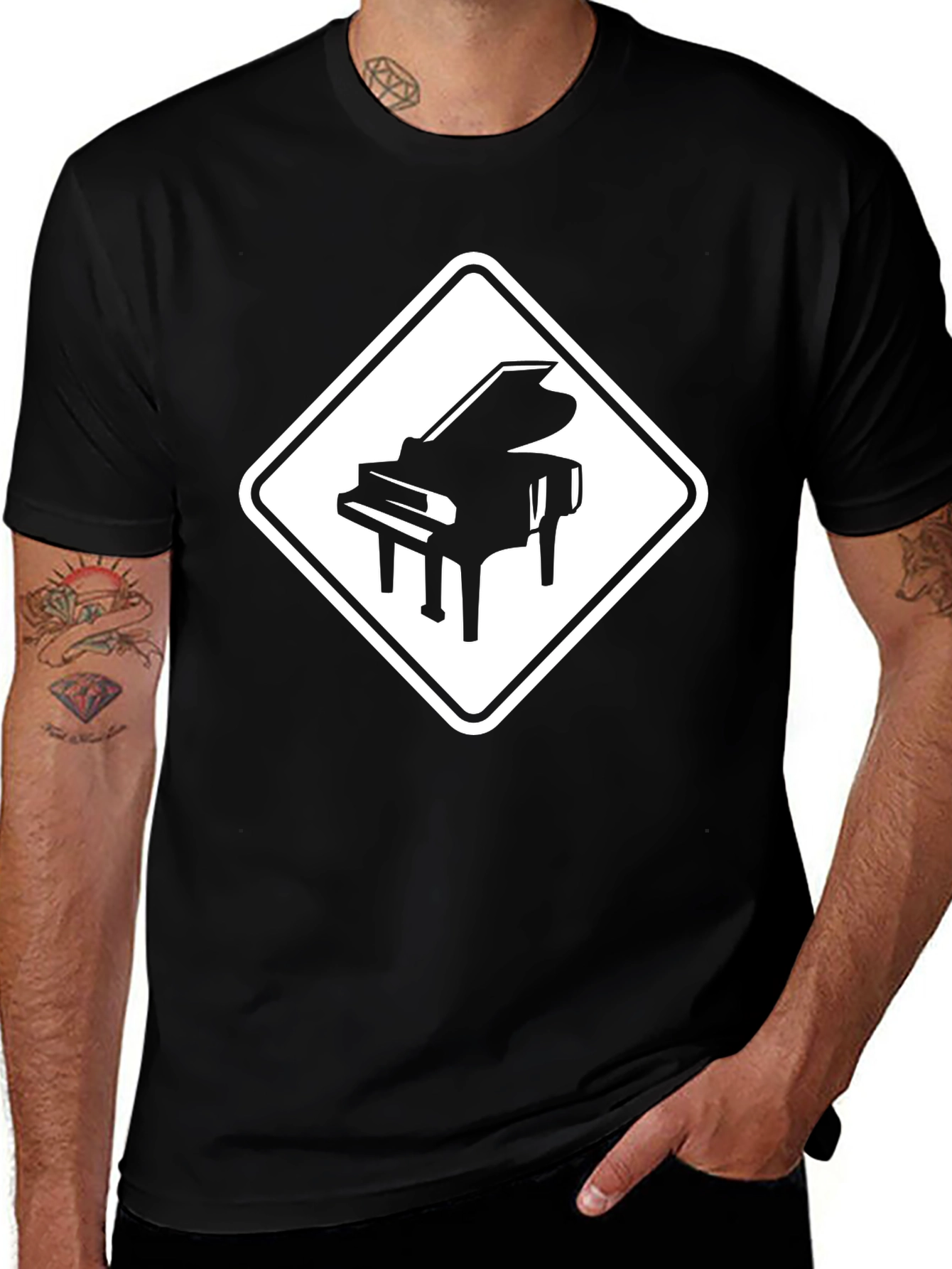 Variant 18 of Piano Crossing T-Shirt - Musician Tee