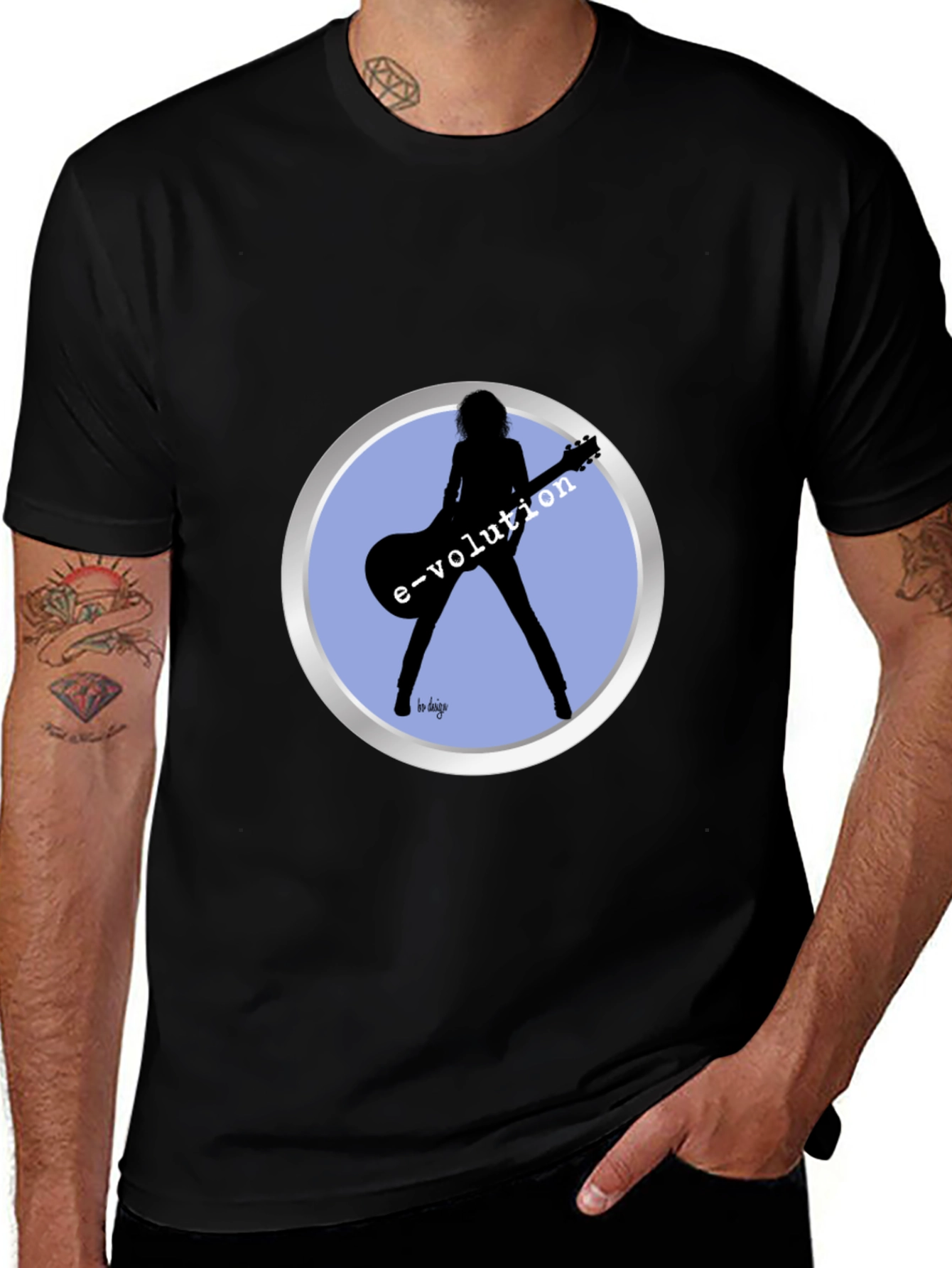 Black E-volution Guitarist Graphic Tee main image