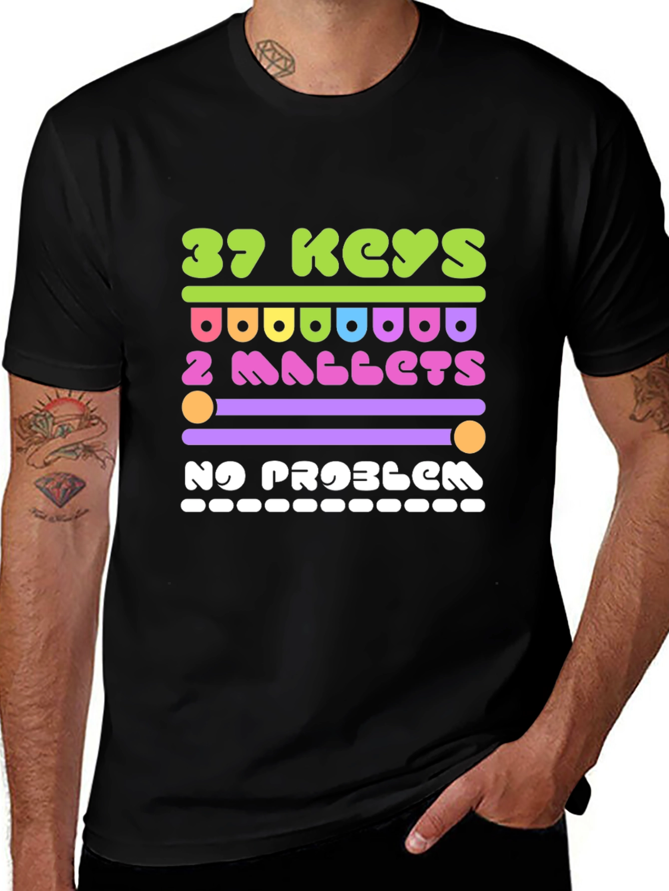 Variant 2 of 37 Keys 2 Mallets No Problem T-Shirt