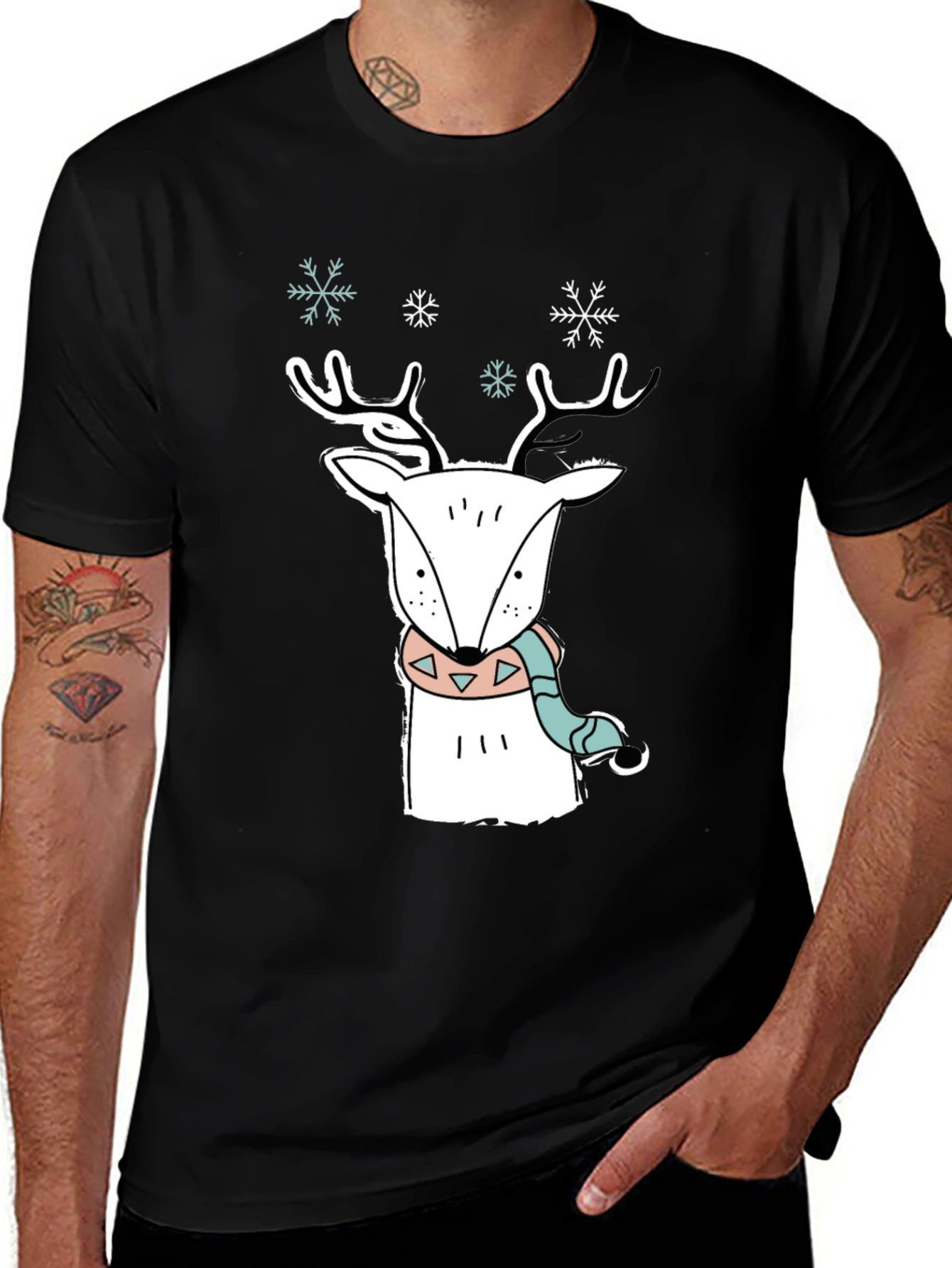 Variant 6 of Festive Deer Graphic Tee - Holiday Cheer